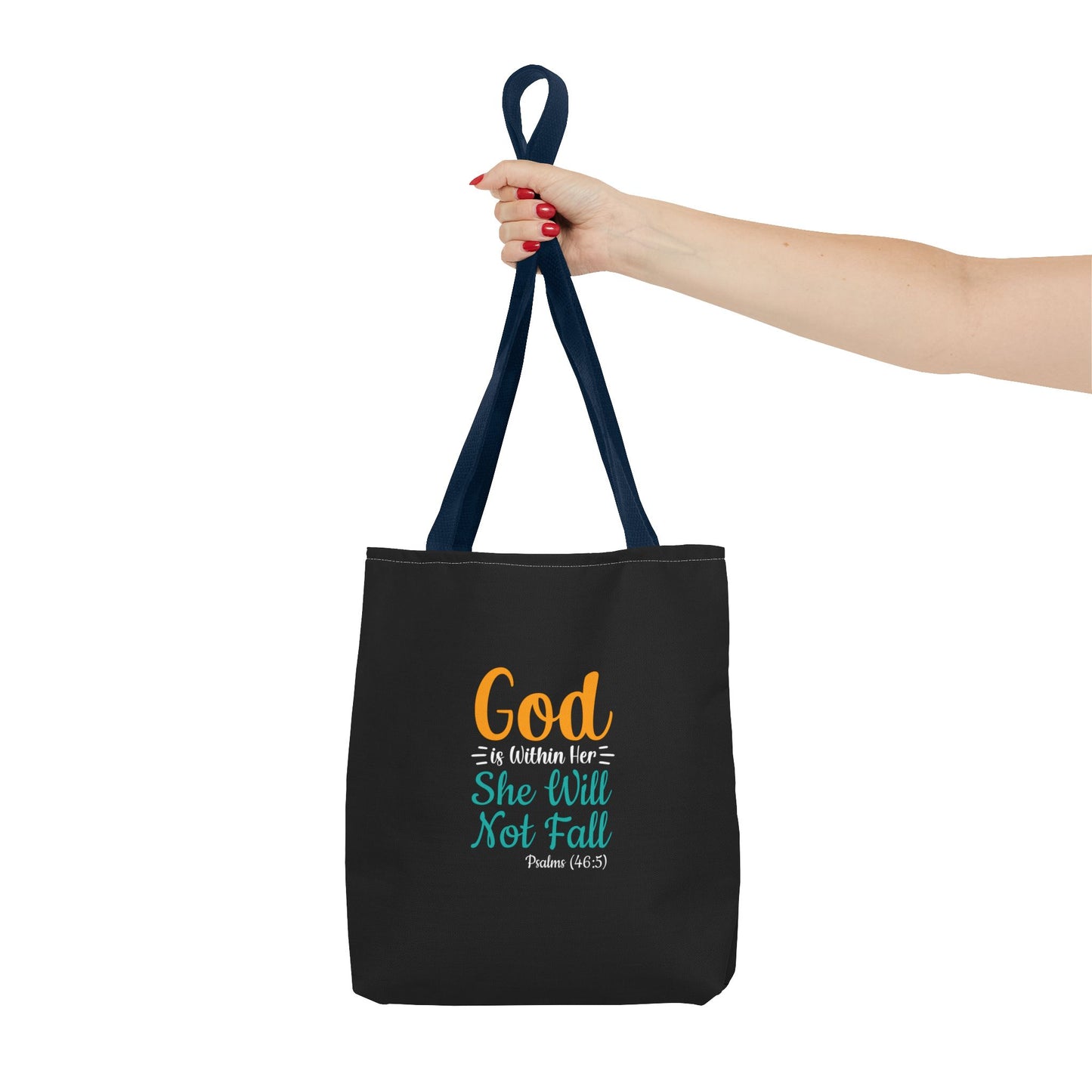 God Is Within Her She Will Not Fall Tote Bag (AOP)