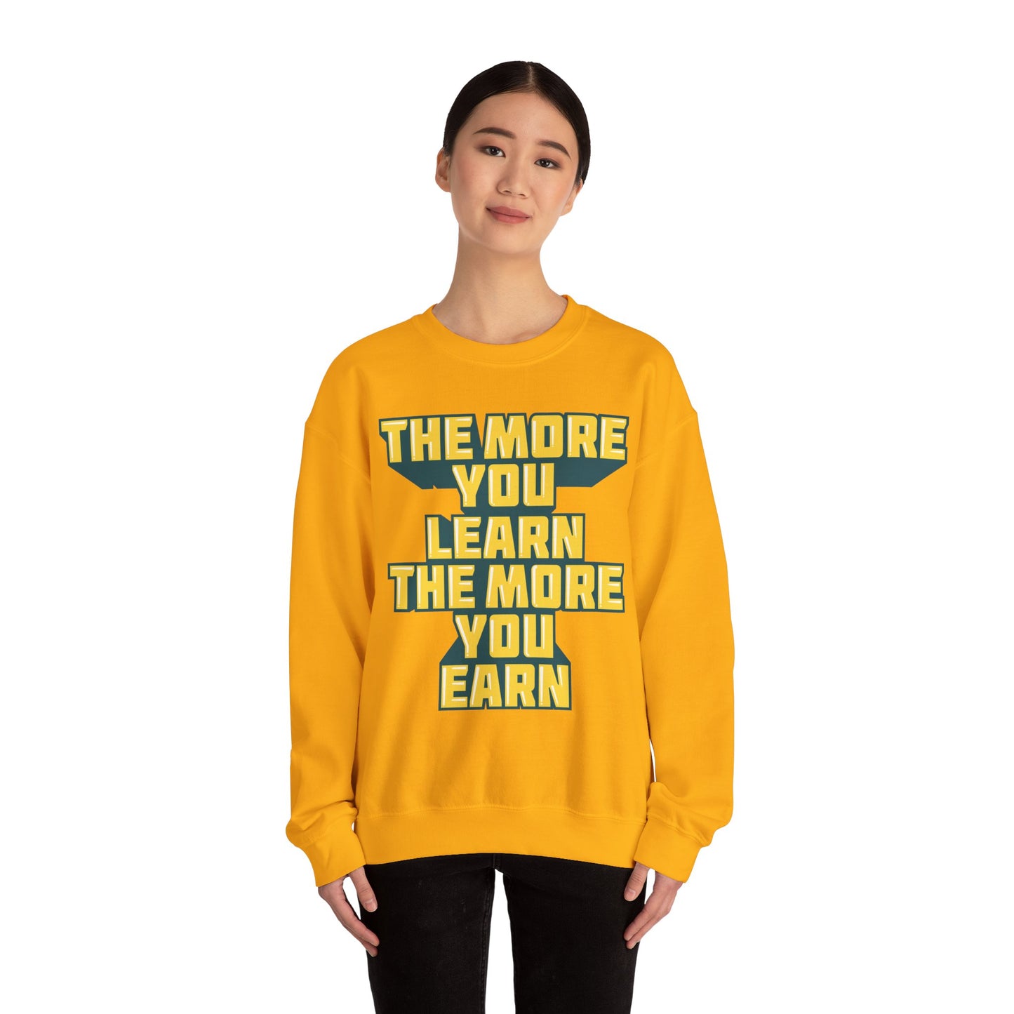 The More You Learn The More You Earn Unisex Heavy Blend™ Crewneck Sweatshirt
