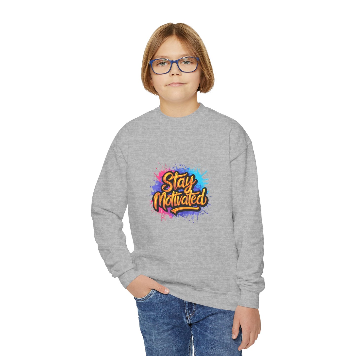 Stay Motivated Youth Crewneck Sweatshirt