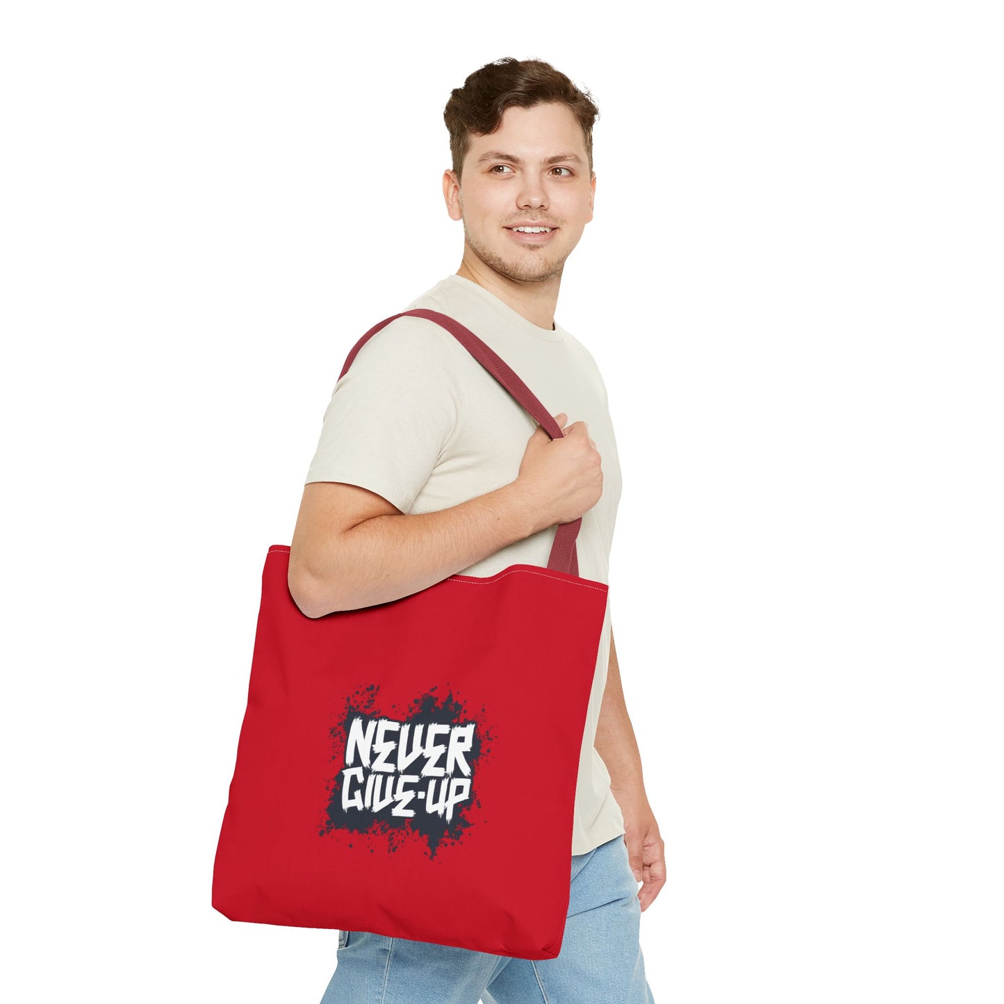 Never Give Up Tote Bag (AOP)