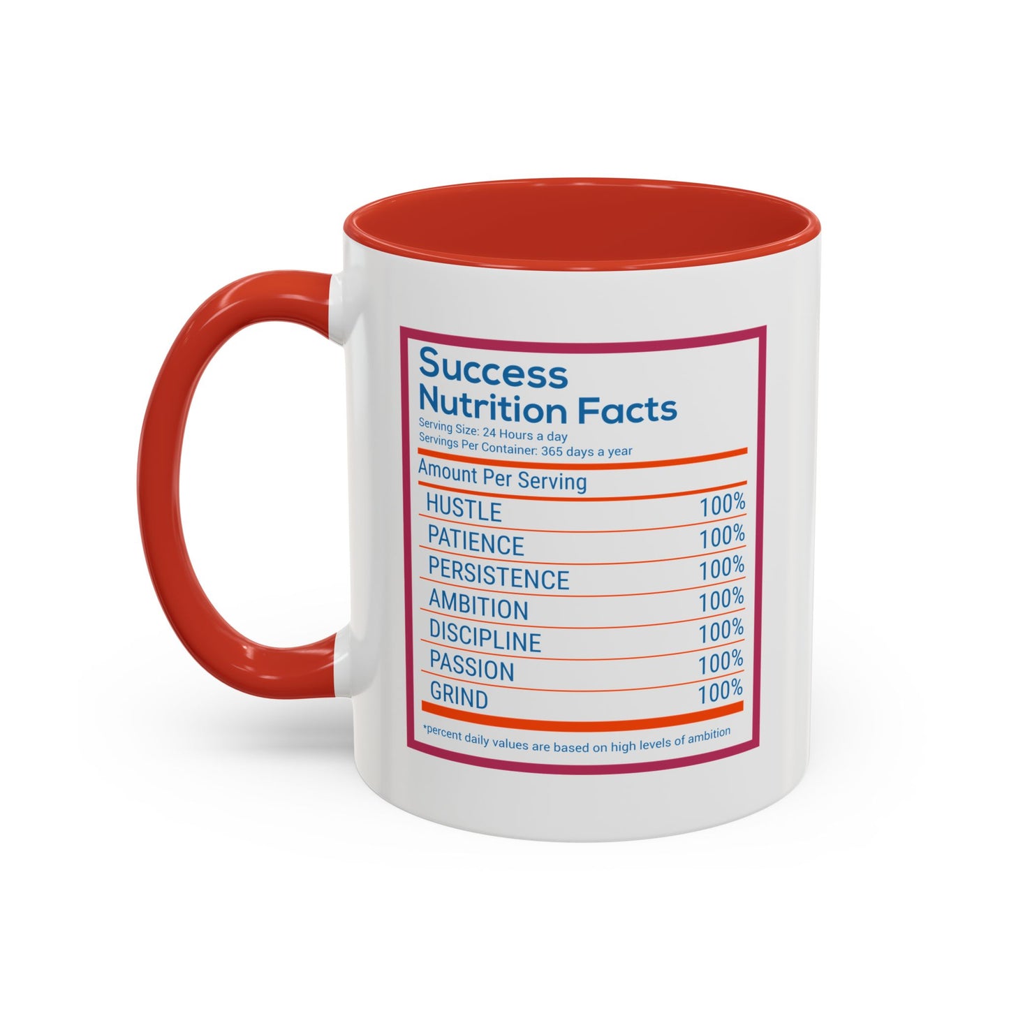 Success Nutrition Facts Accent Coffee Mug (11, 15oz)