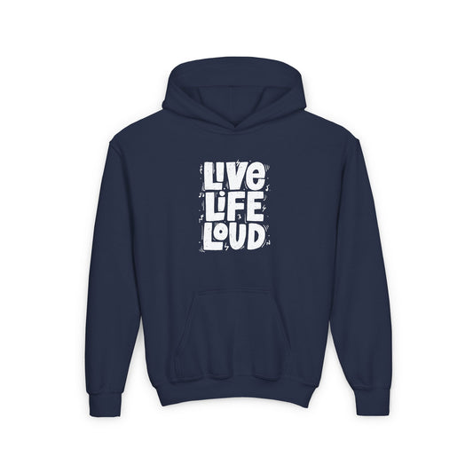 Live Life Loud Youth Heavy Blend Hooded Sweatshirt