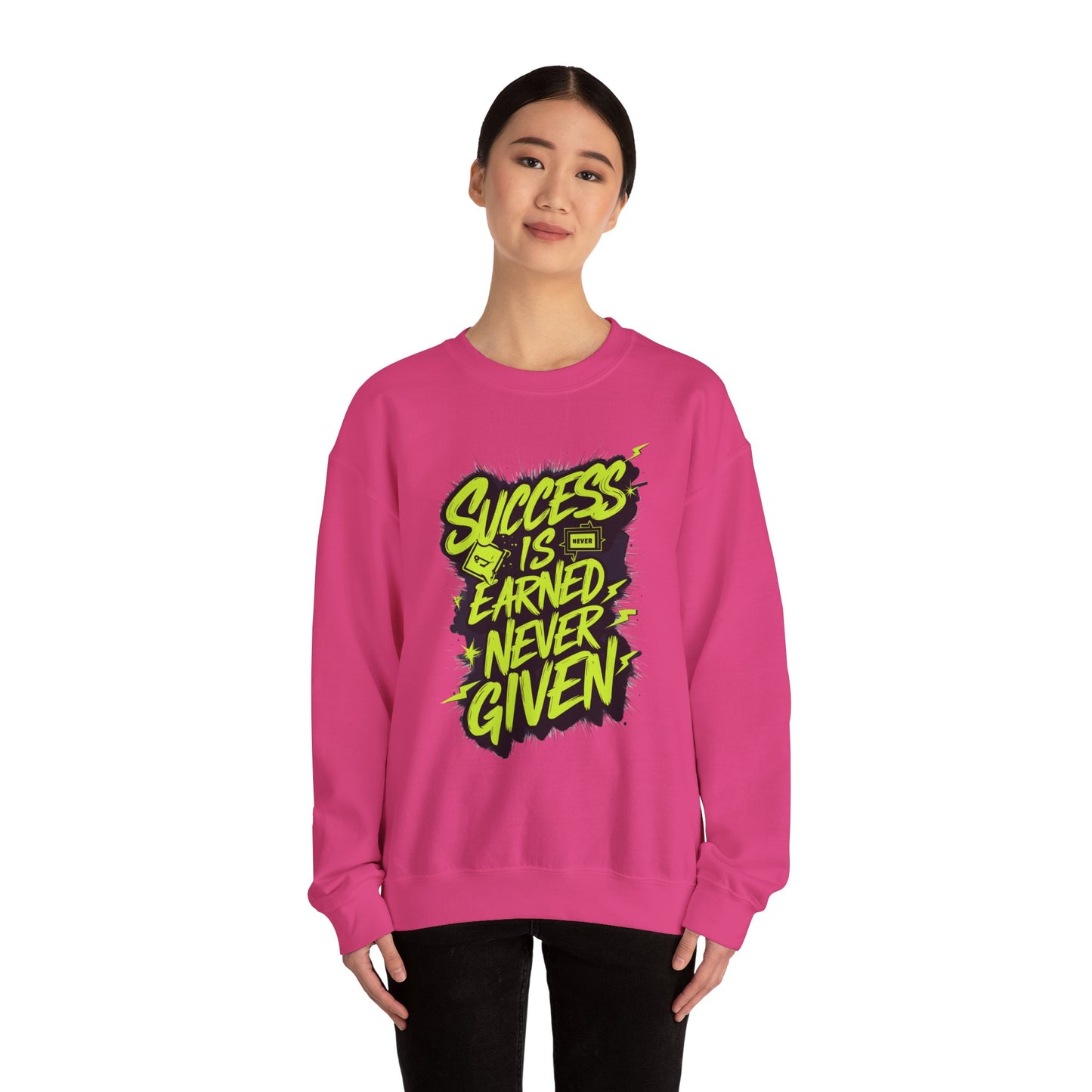 Success Is Never Earned Never Given Unisex Heavy Blend™ Crewneck Sweatshirt