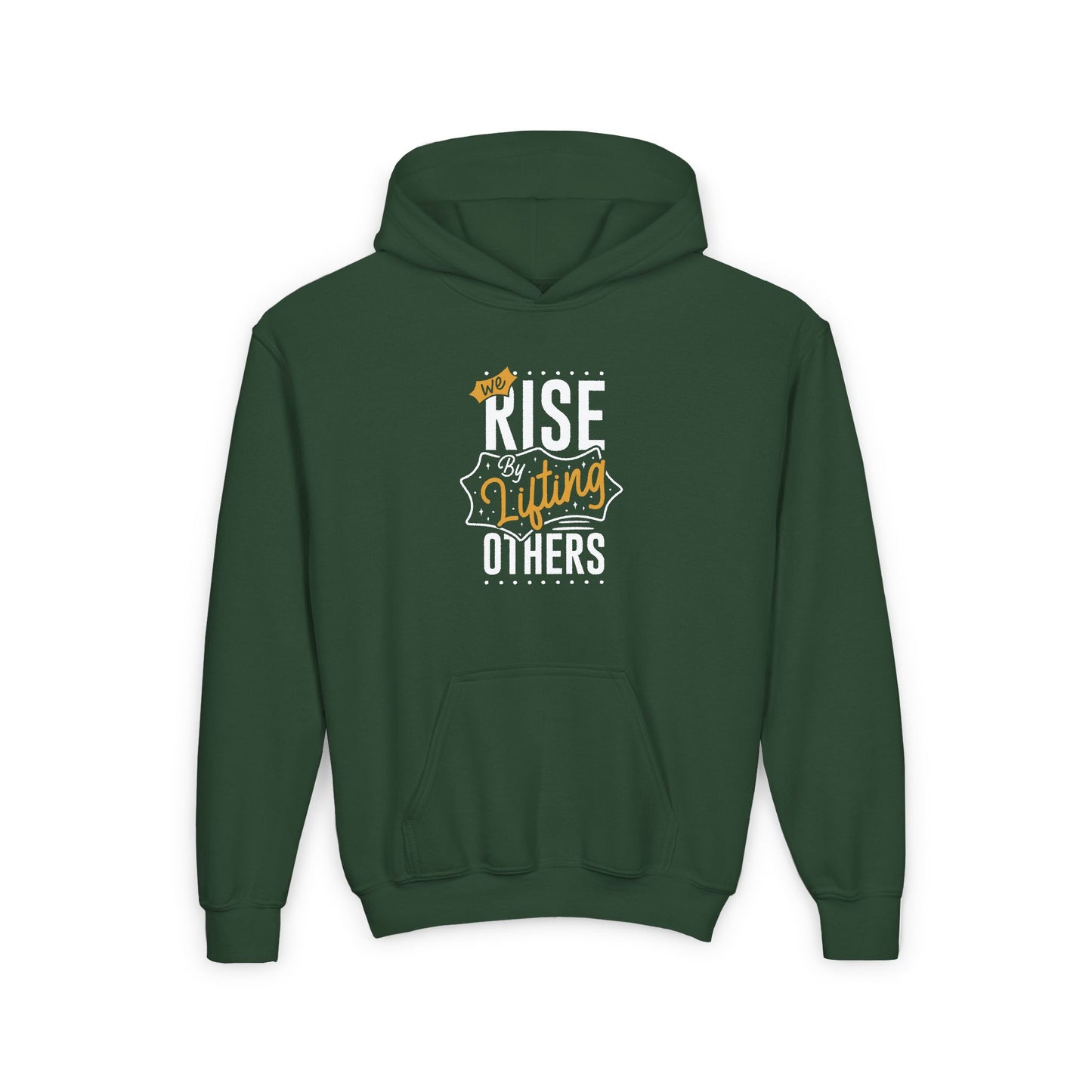 We Rise By Lifting Others Youth Heavy Blend Hooded Sweatshirt