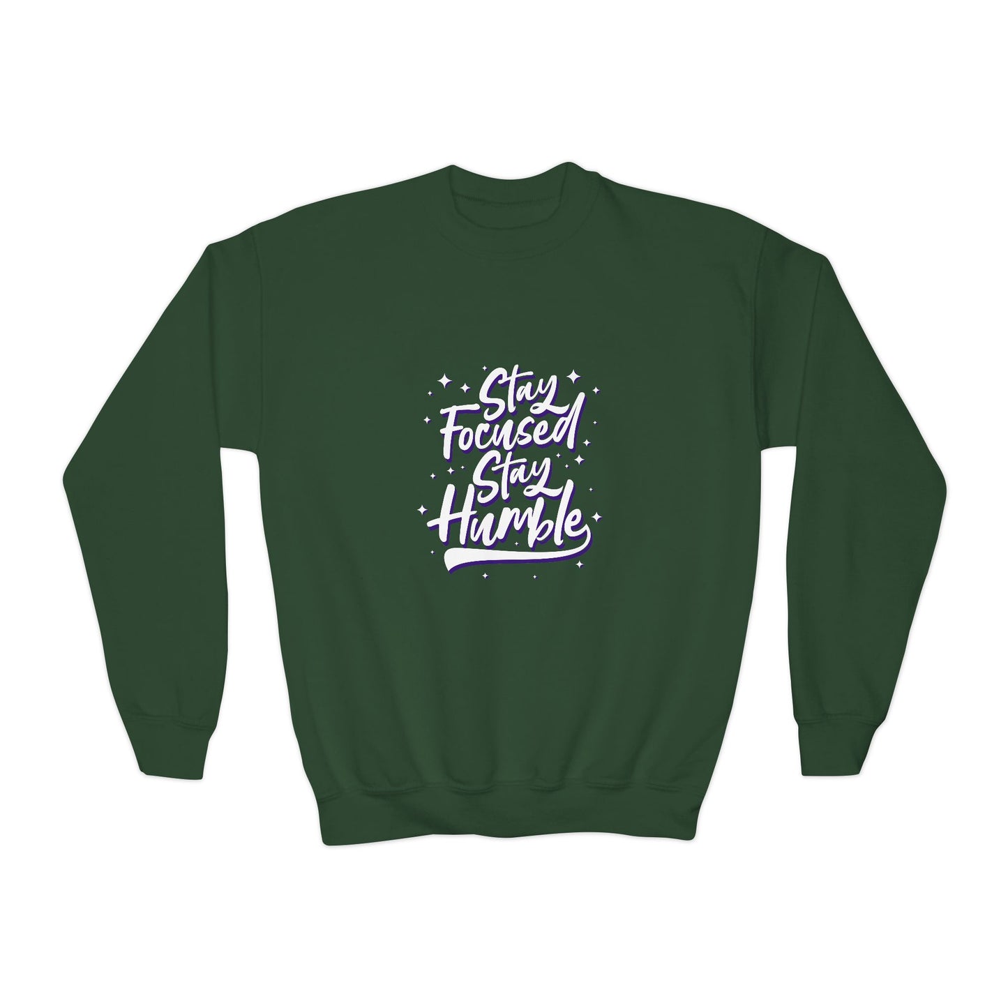 Stay Focused Stay Humble Youth Crewneck Sweatshirt