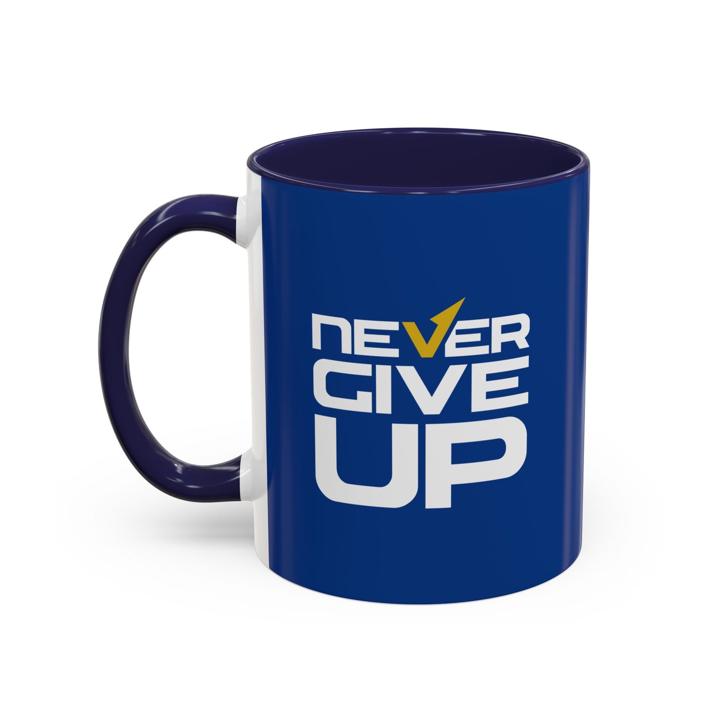 Never Give Up Accent Coffee Mug (11, 15oz)