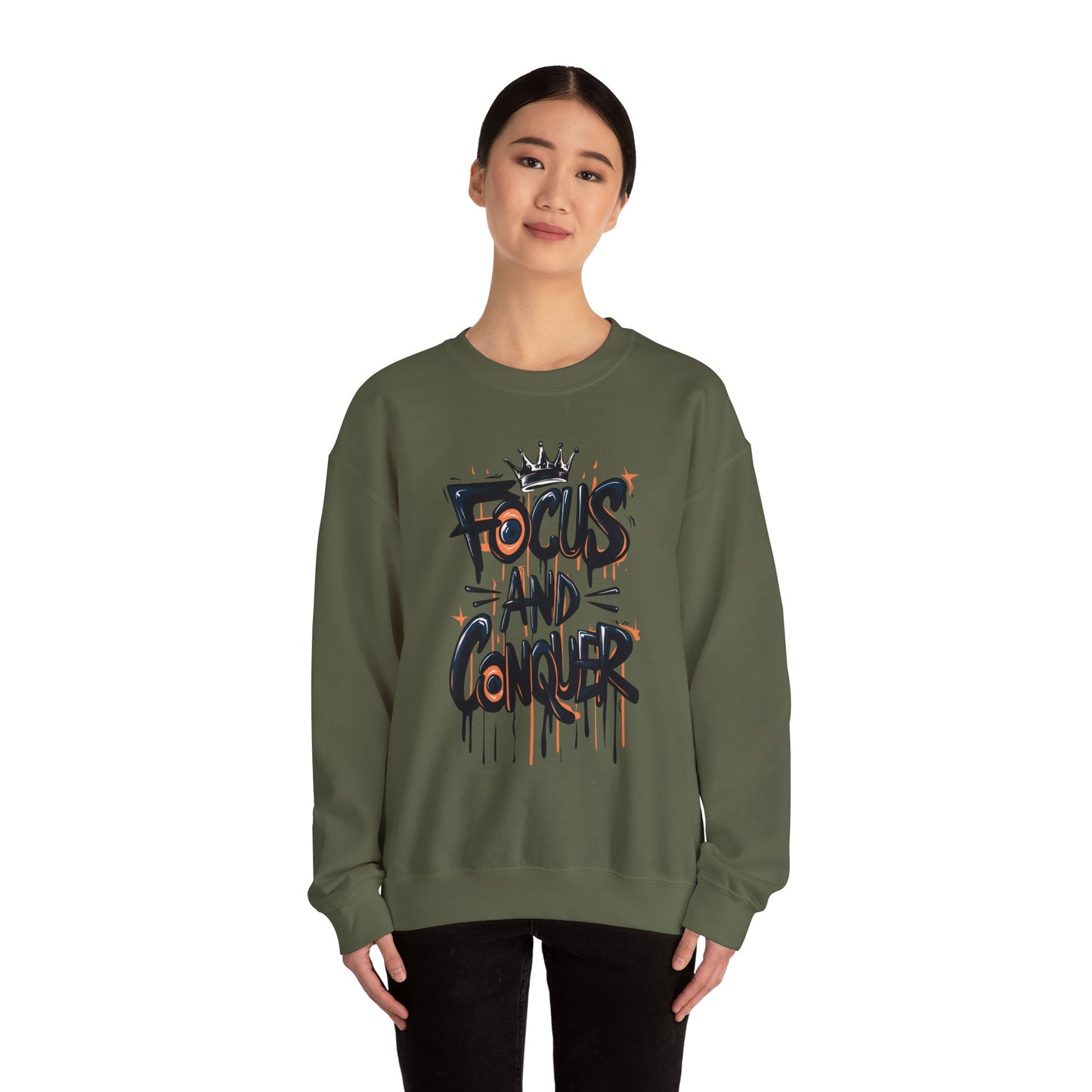 Focus And Conquer Unisex Heavy Blend™ Crewneck Sweatshirt