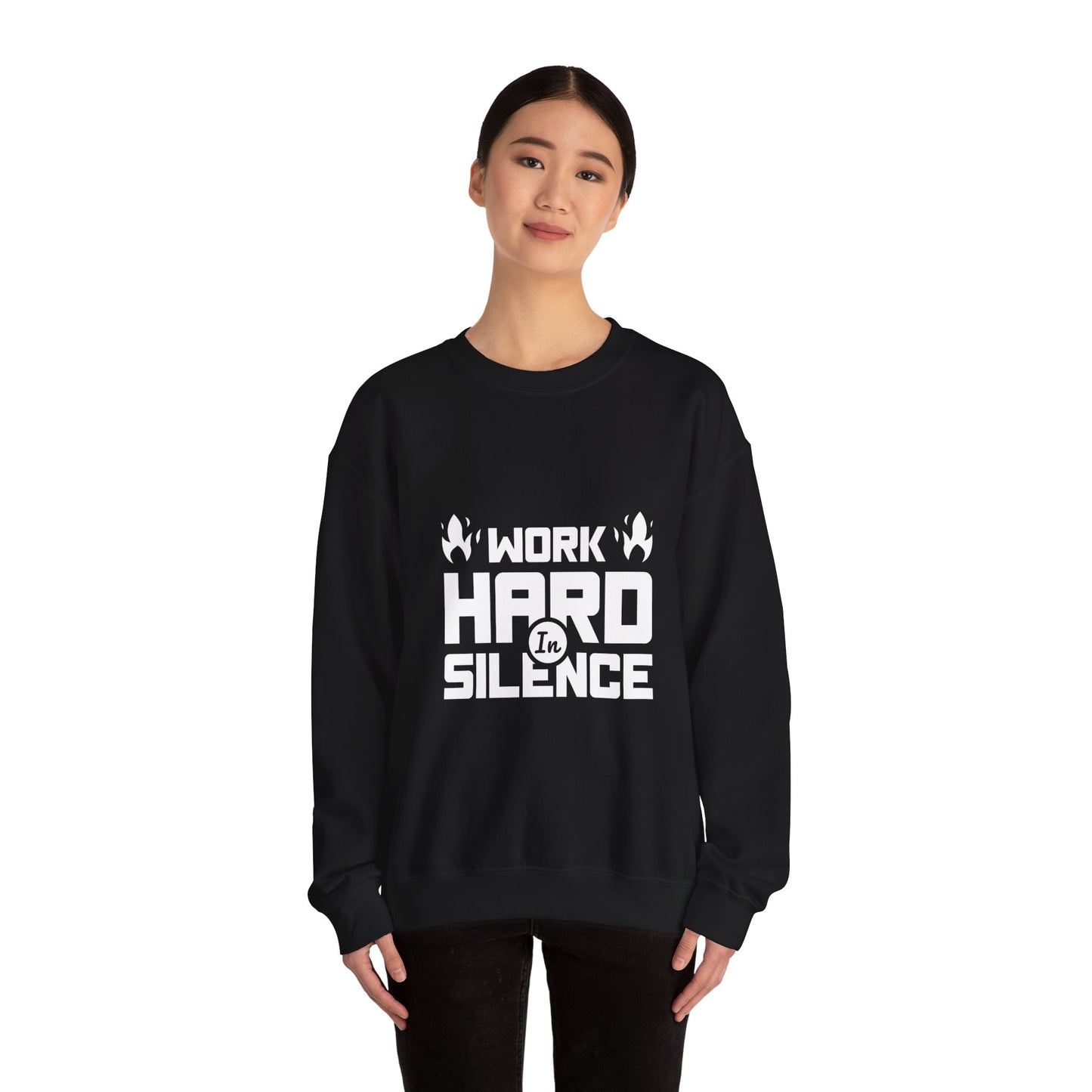 Work Hard In Silence Unisex Heavy Blend™ Crewneck Sweatshirt