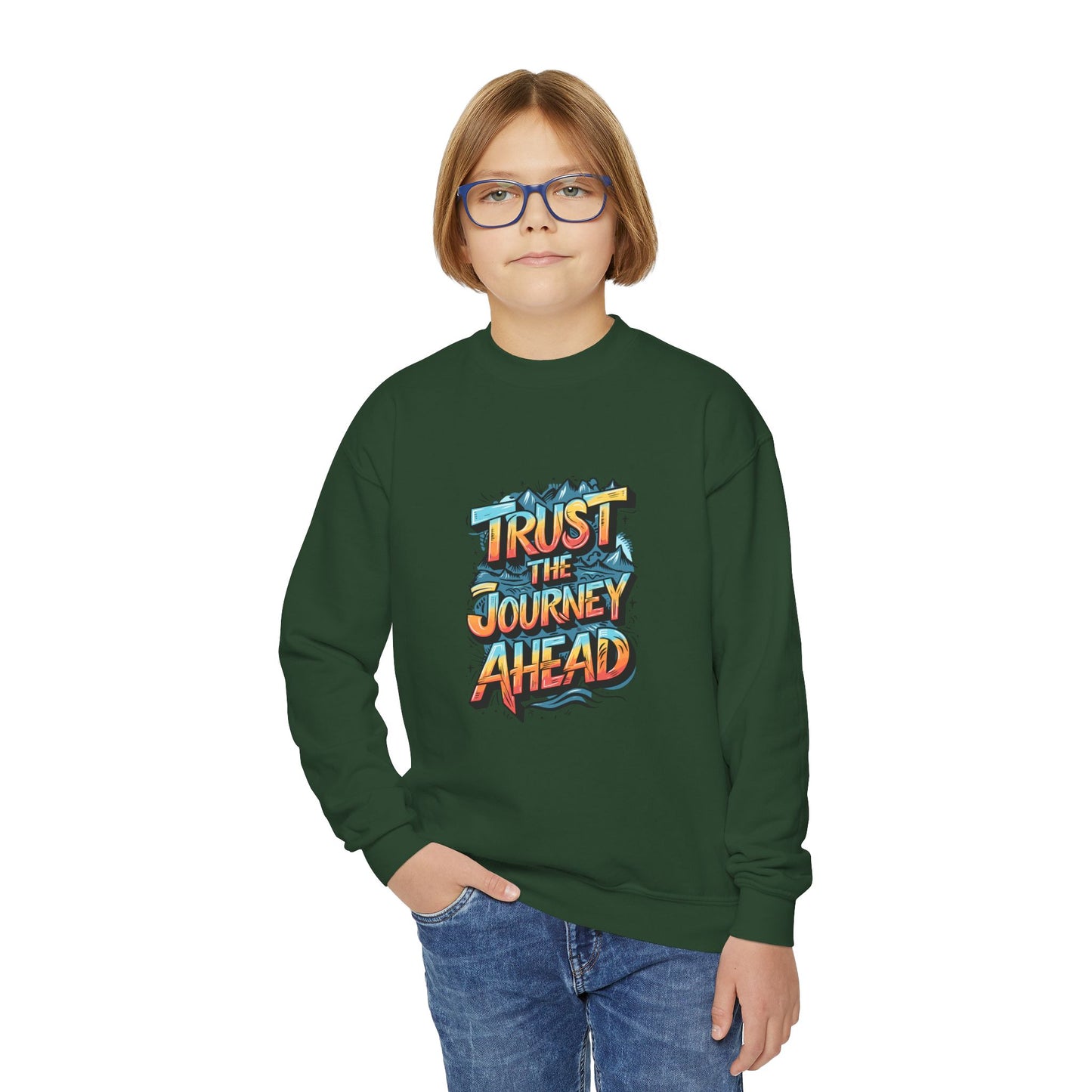 Trust The Journey Ahead Youth Crewneck Sweatshirt