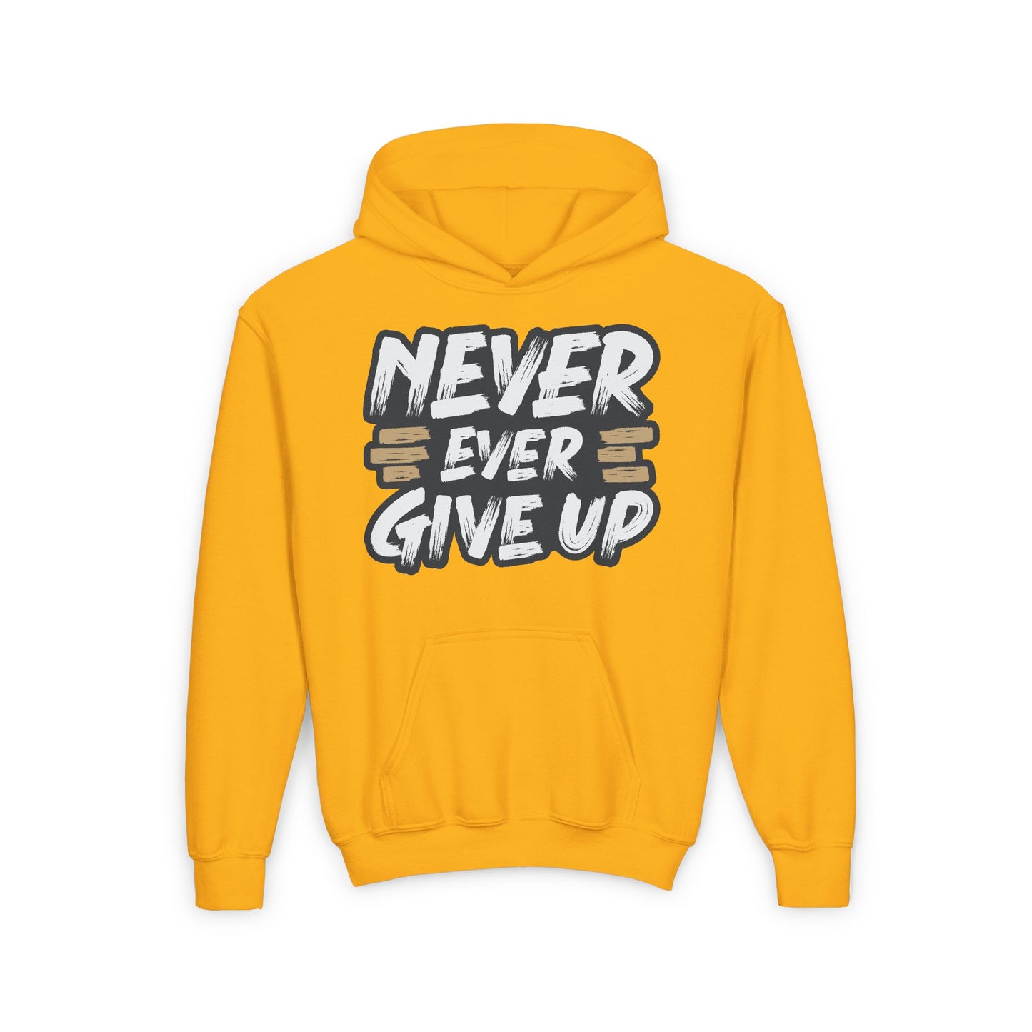 Never Give Up Youth Heavy Blend Hooded Sweatshirt