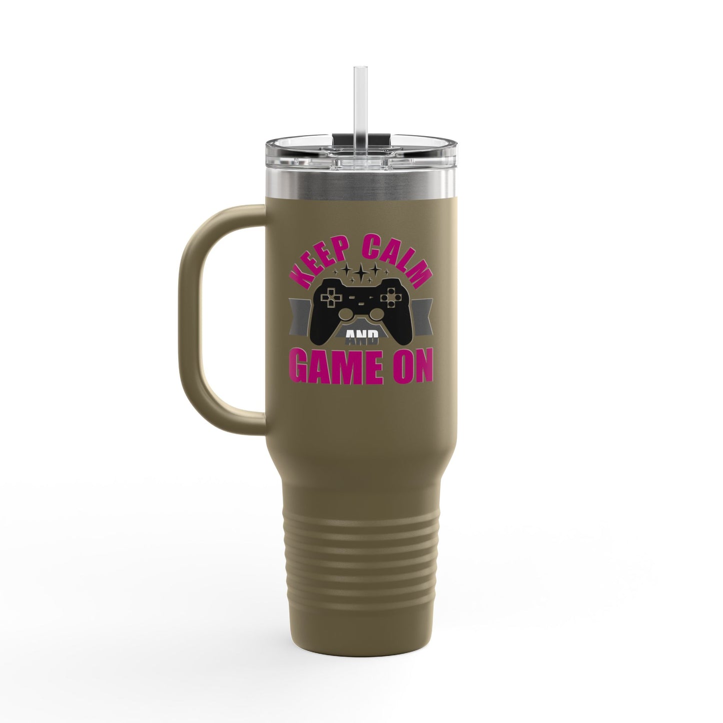 Keep Calm And Game On Insulated Travel Mug, 40oz