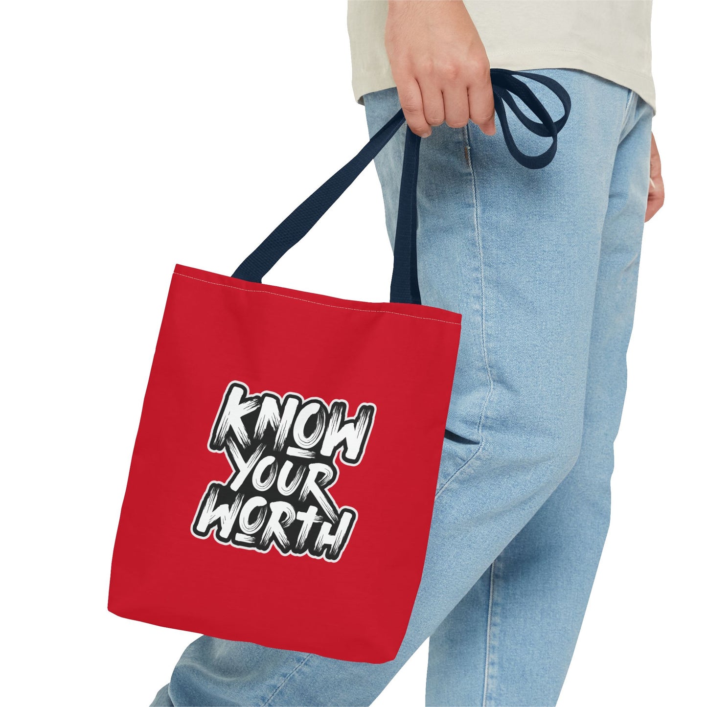 Know Your Worth Tote Bag (AOP)