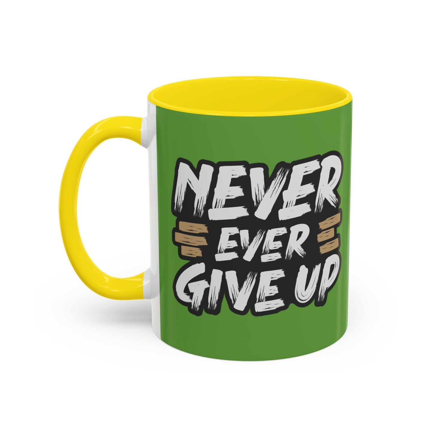 Never Give Up Accent Coffee Mug (11, 15oz)