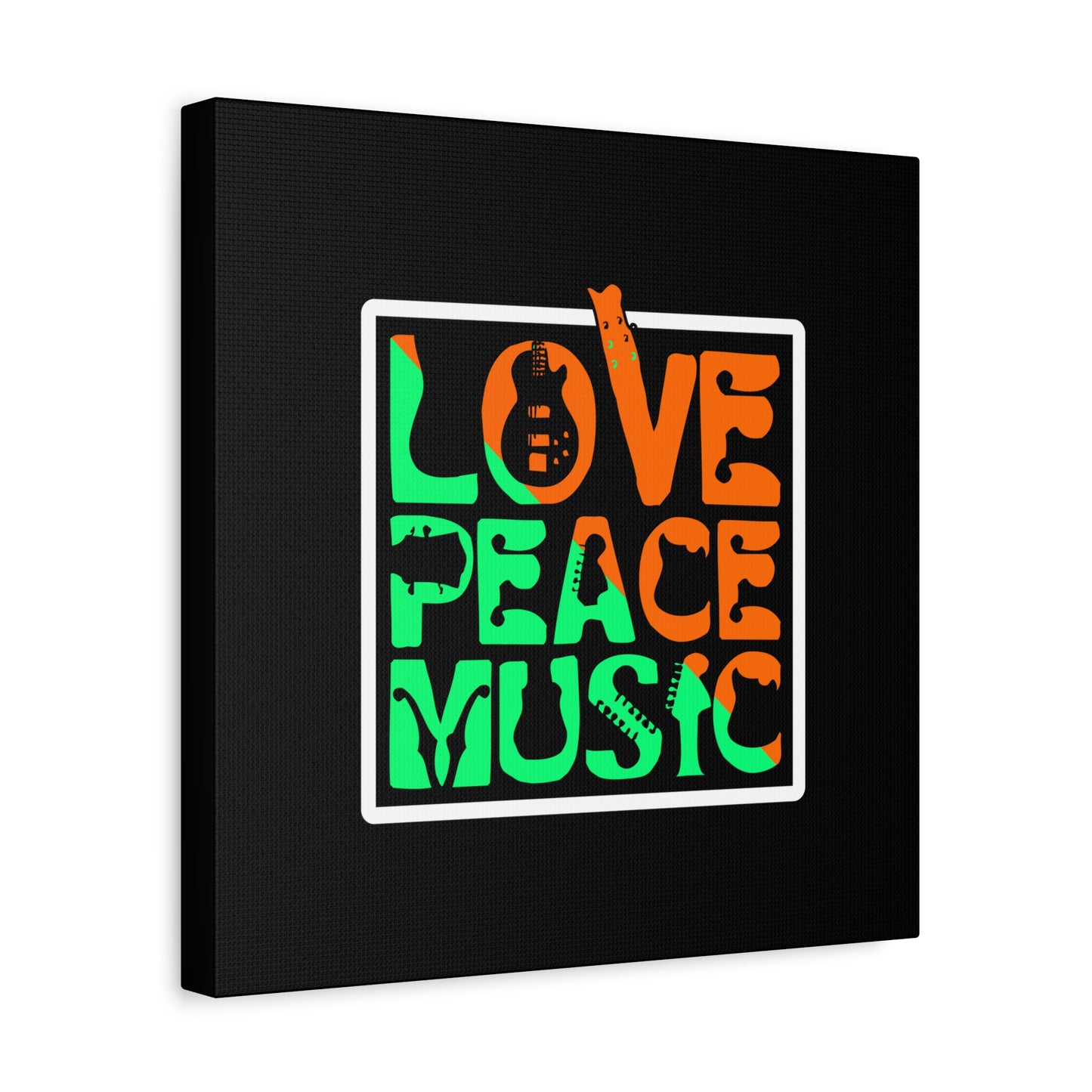 Love Peace Music Matte Canvas, Stretched, 1.25"