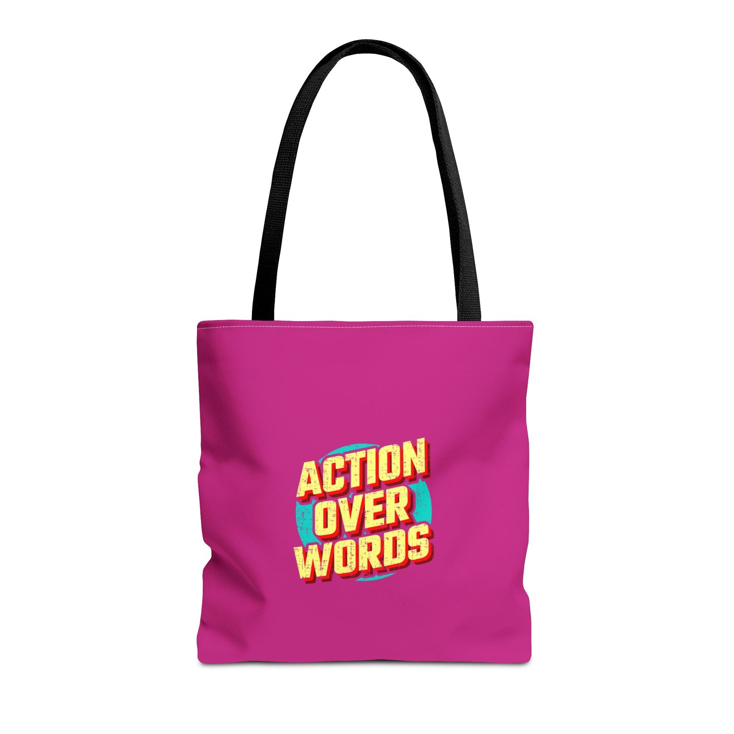 Action Over Words Tote Bag (AOP)