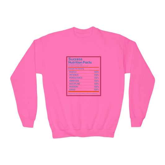 Success Nutrition Facts Youth Crewneck Sweatshirt