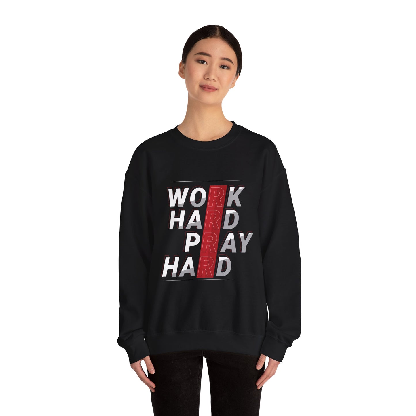 Work Hard Pray Hard Unisex Heavy Blend™ Crewneck Sweatshirt