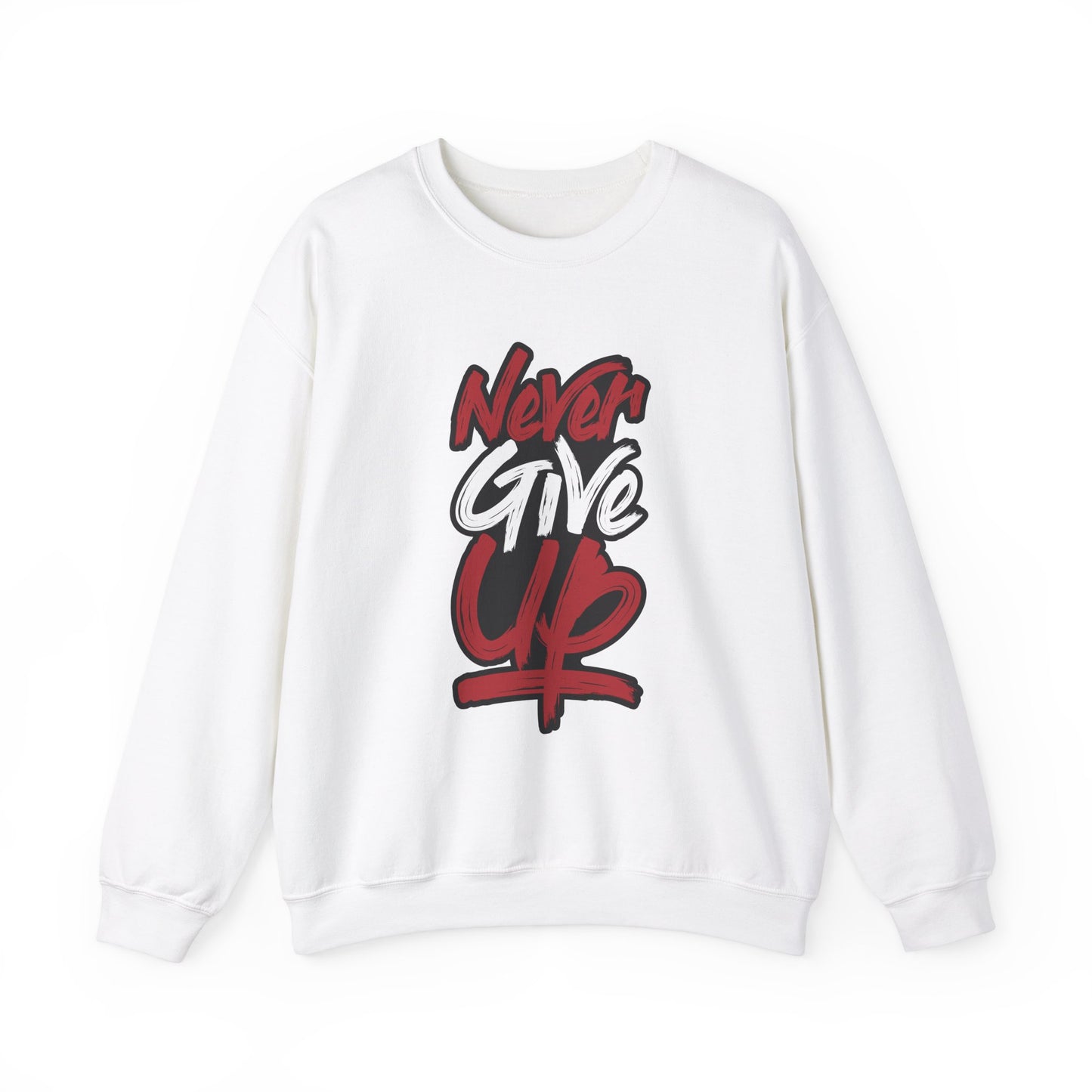 Never Give Up Unisex Heavy Blend™ Crewneck Sweatshirt