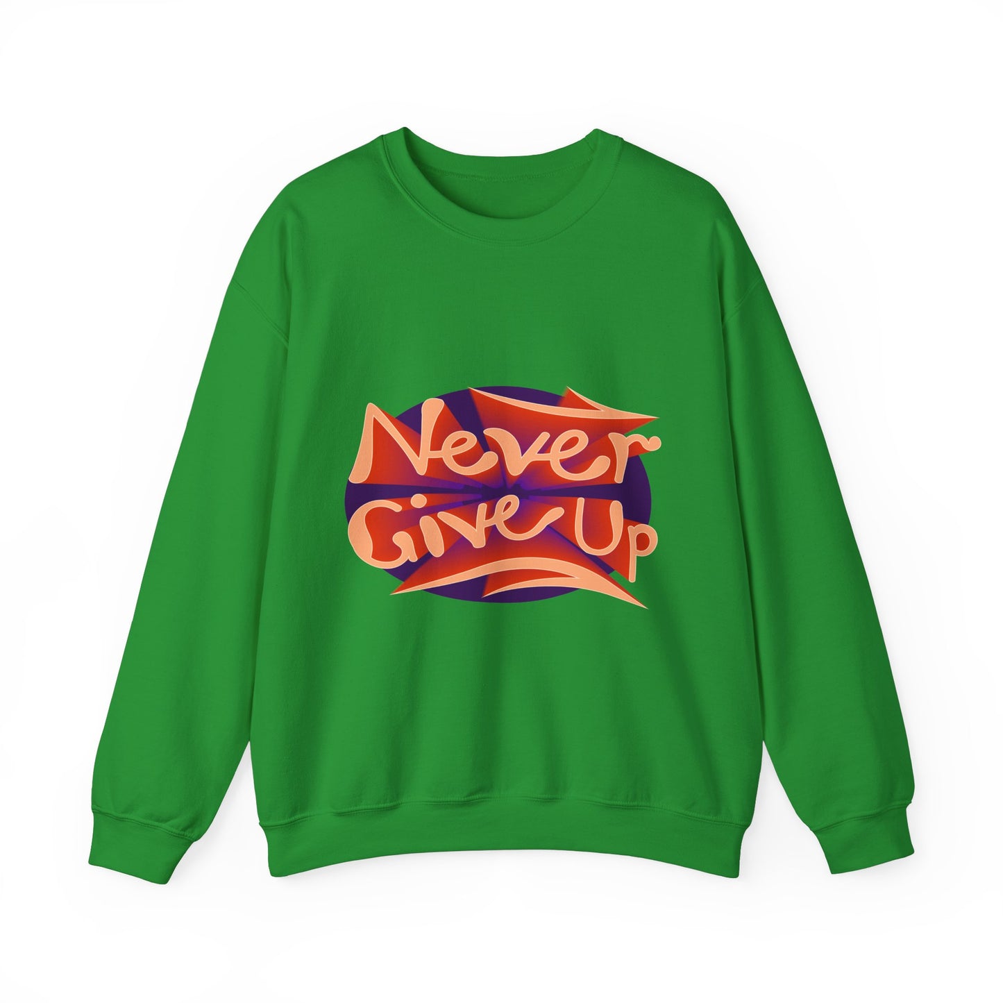 Never Give Up Unisex Heavy Blend™ Crewneck Sweatshirt