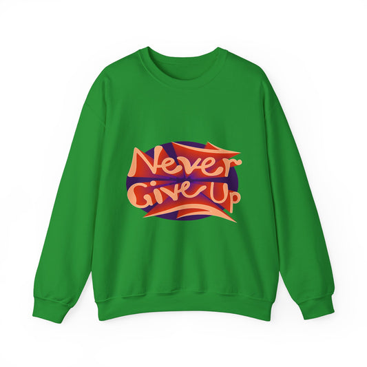 Never Give Up Unisex Heavy Blend™ Crewneck Sweatshirt