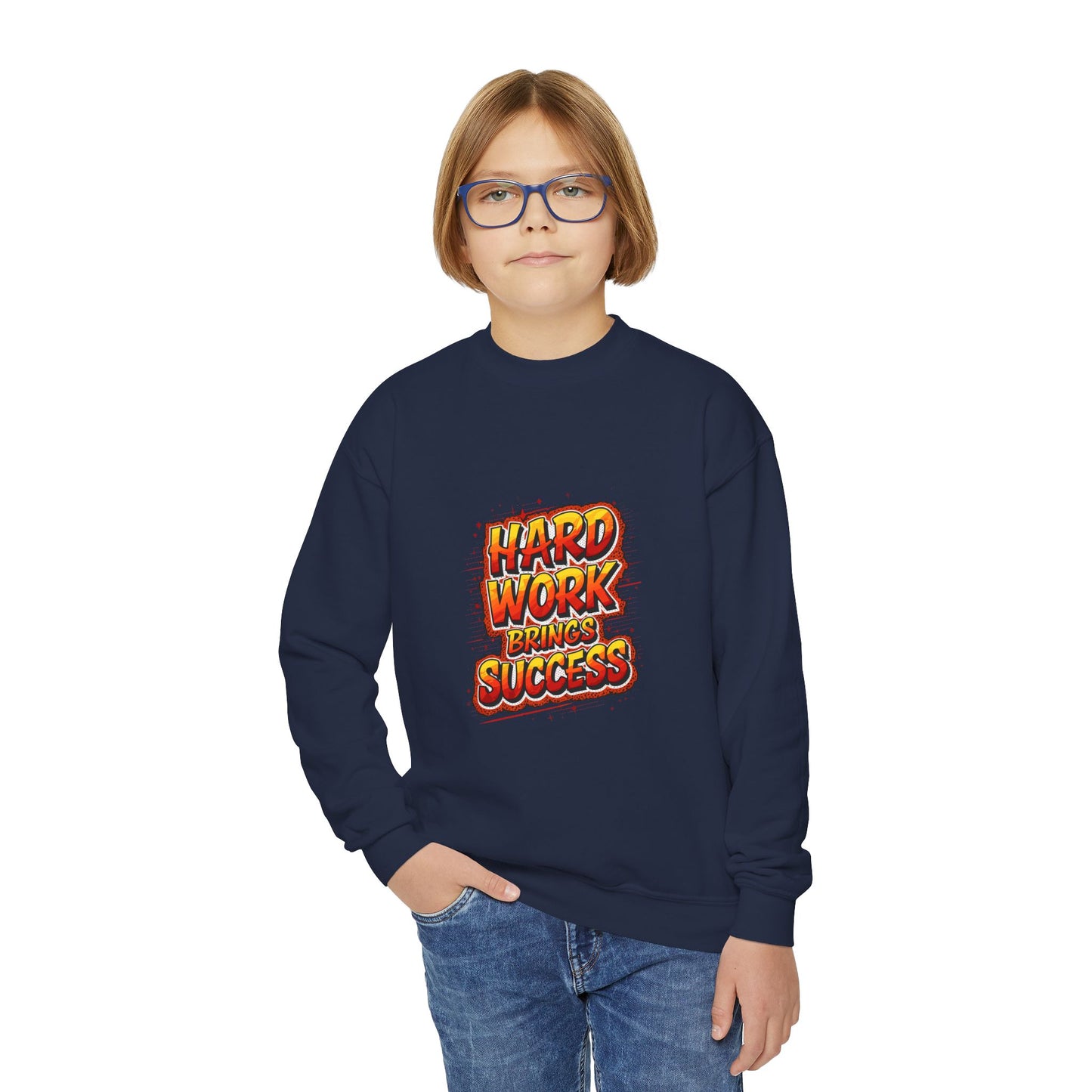 Hard Work Brings Success Youth Crewneck Sweatshirt
