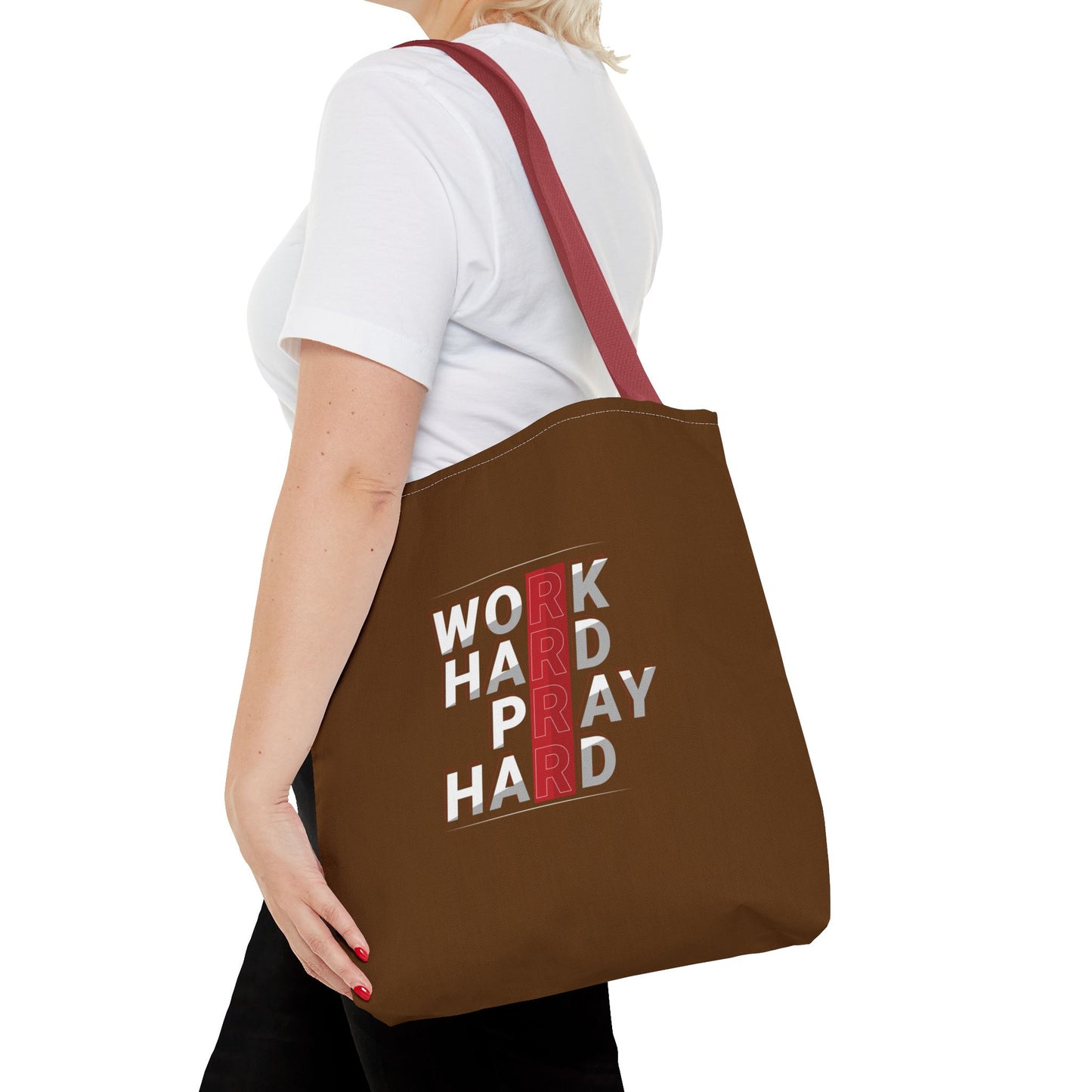 Work Hard Pray Hard Tote Bag (AOP)