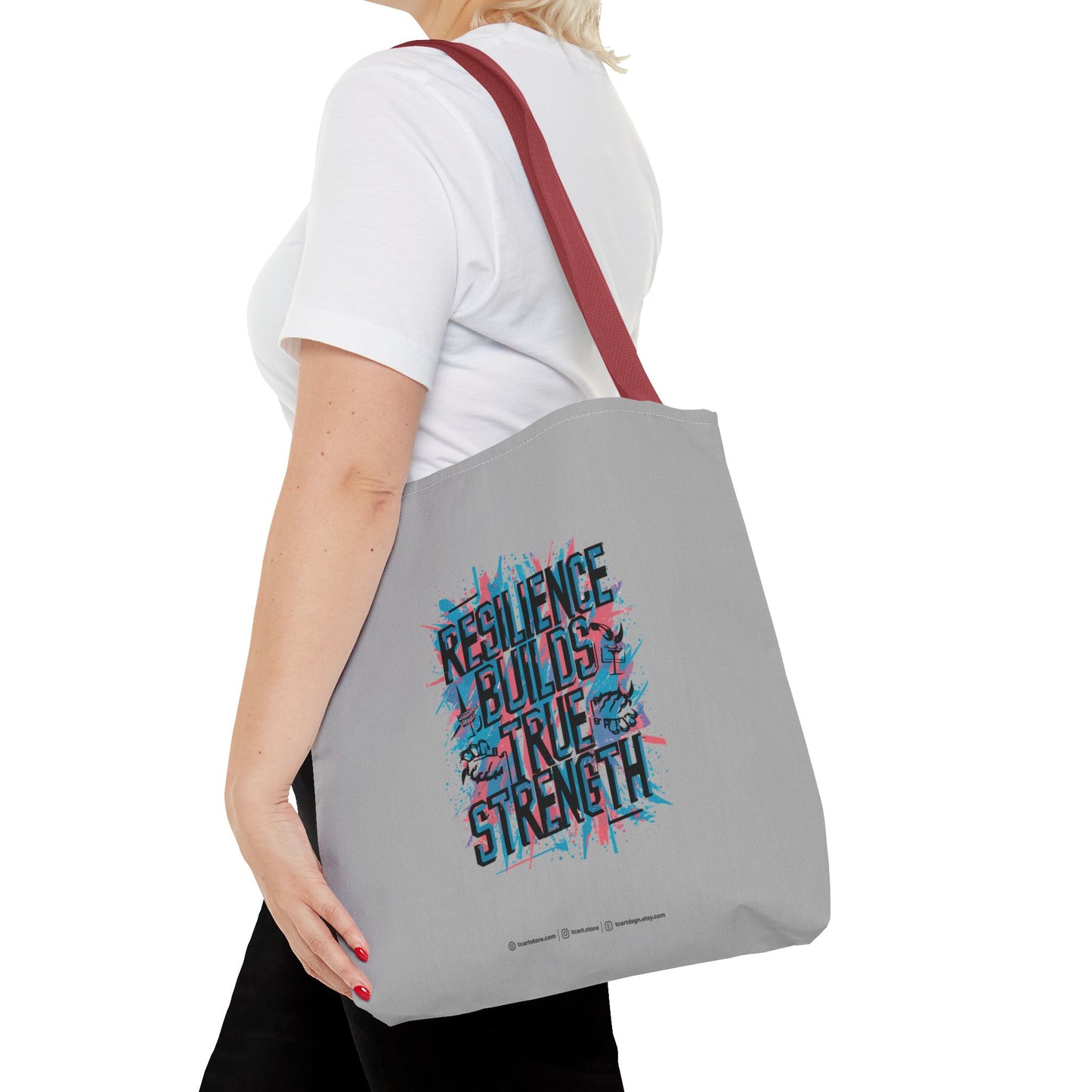 Resilience Builds True Strength Tote Bag (AOP)