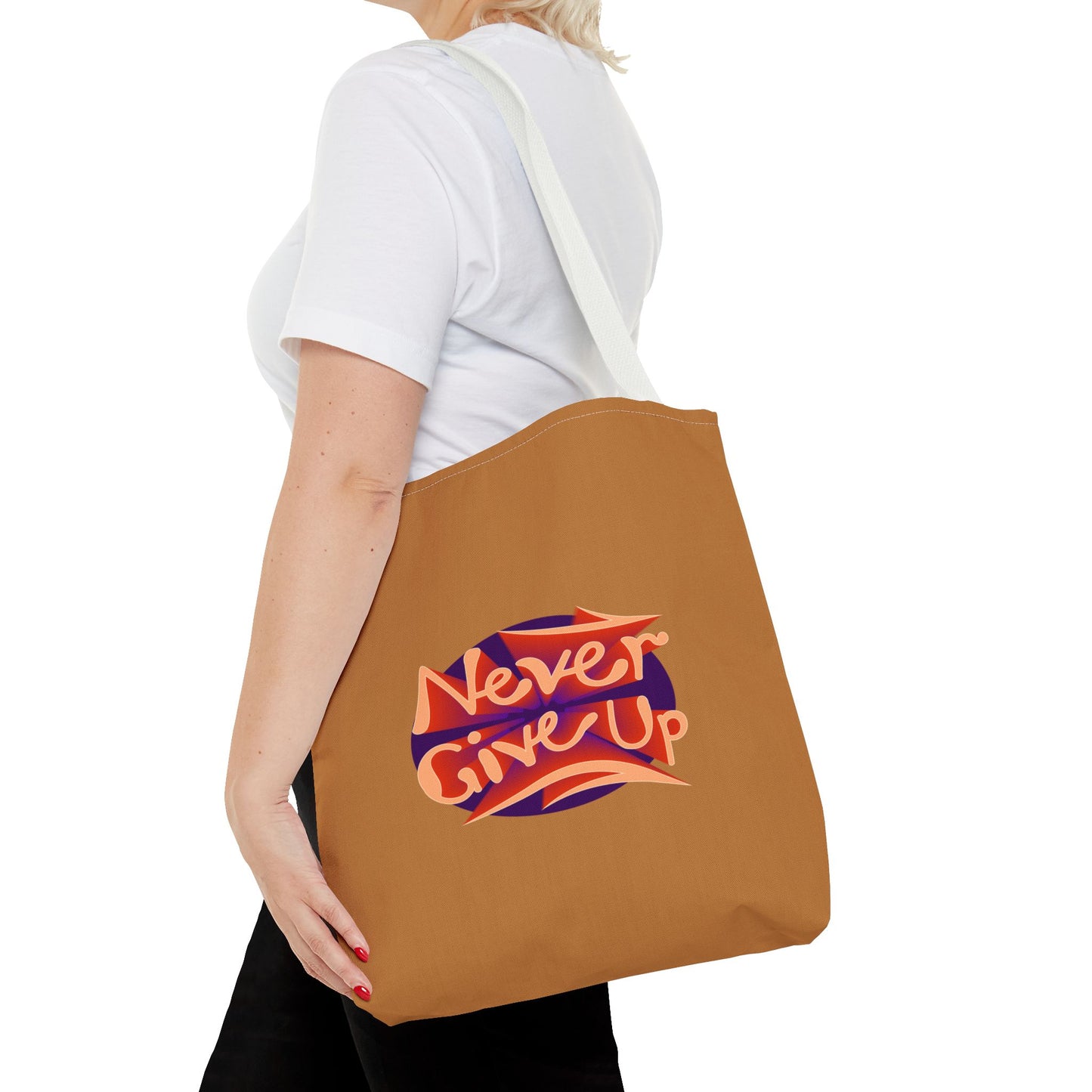 Never Give Up Tote Bag (AOP)