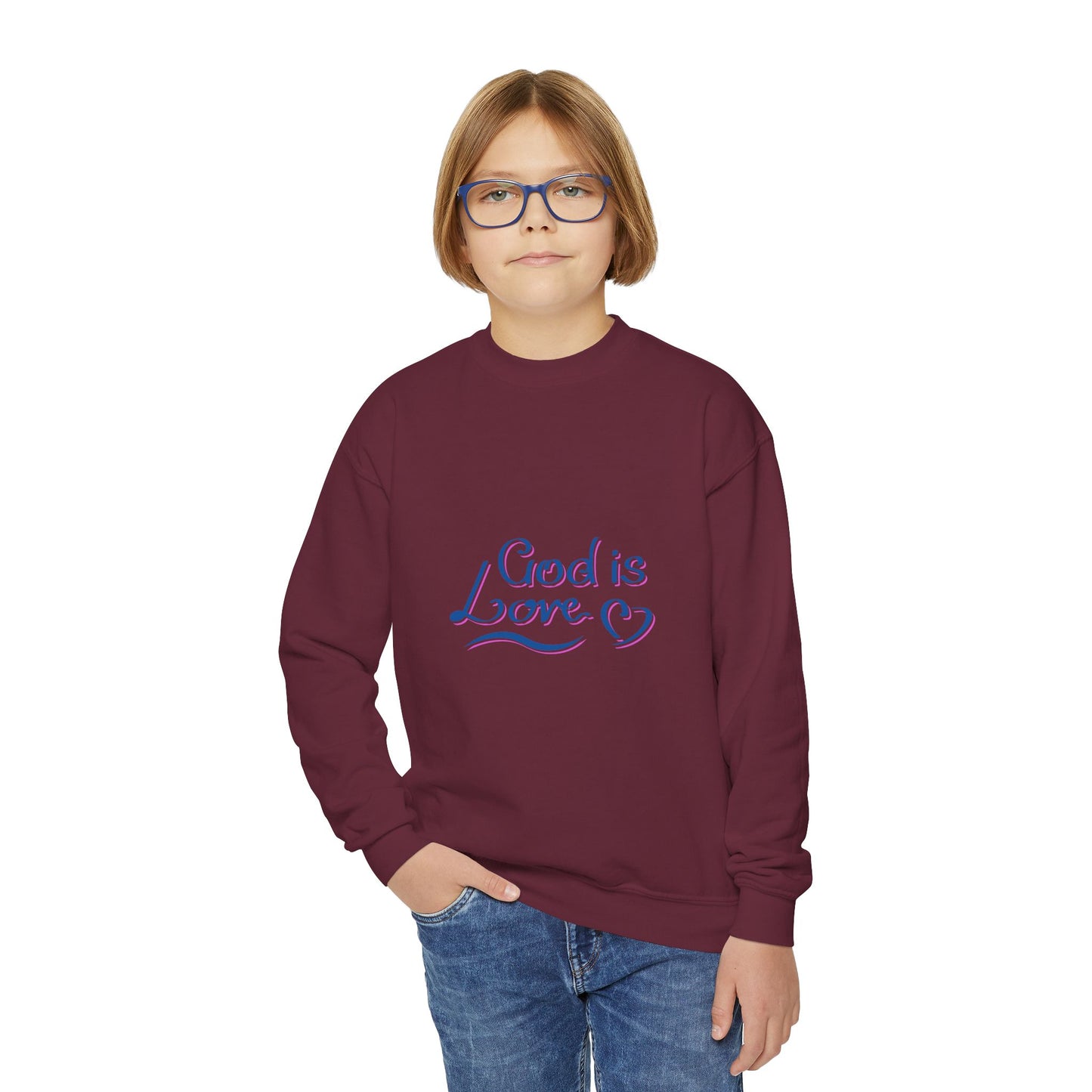 God Is Love Youth Crewneck Sweatshirt