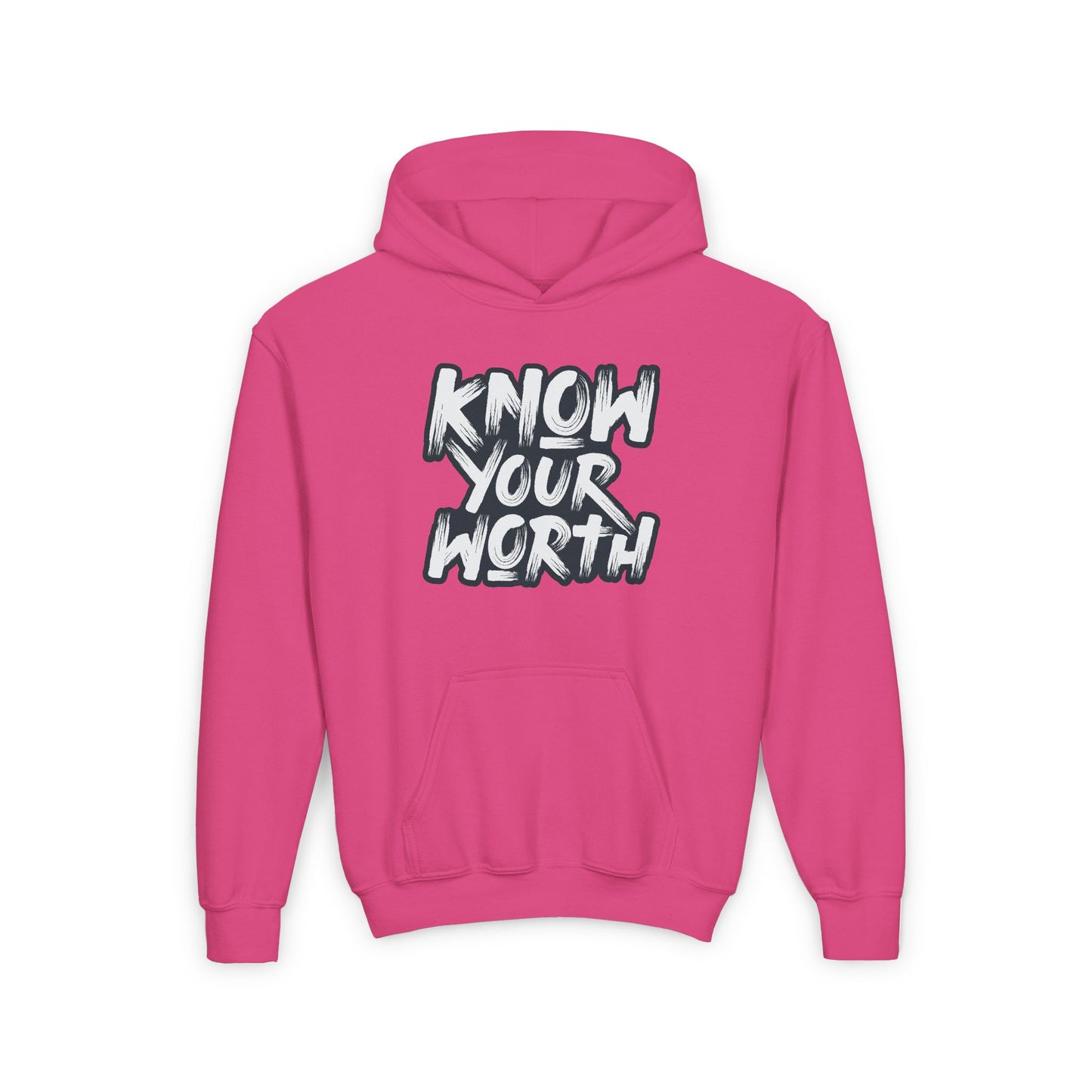 Know Your Worth Youth Heavy Blend Hooded Sweatshirt