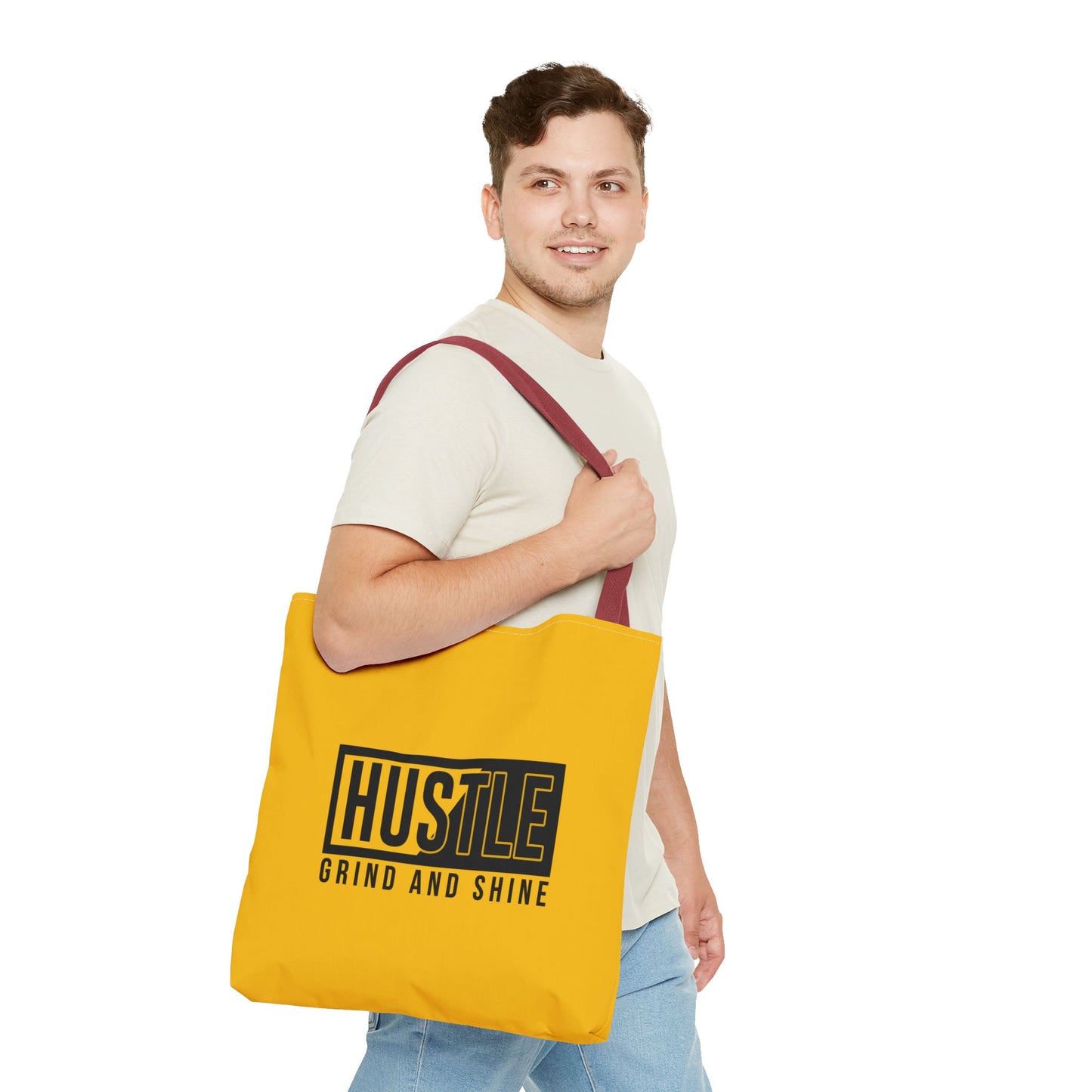 Hustle Grind And Shine Tote Bag (AOP)