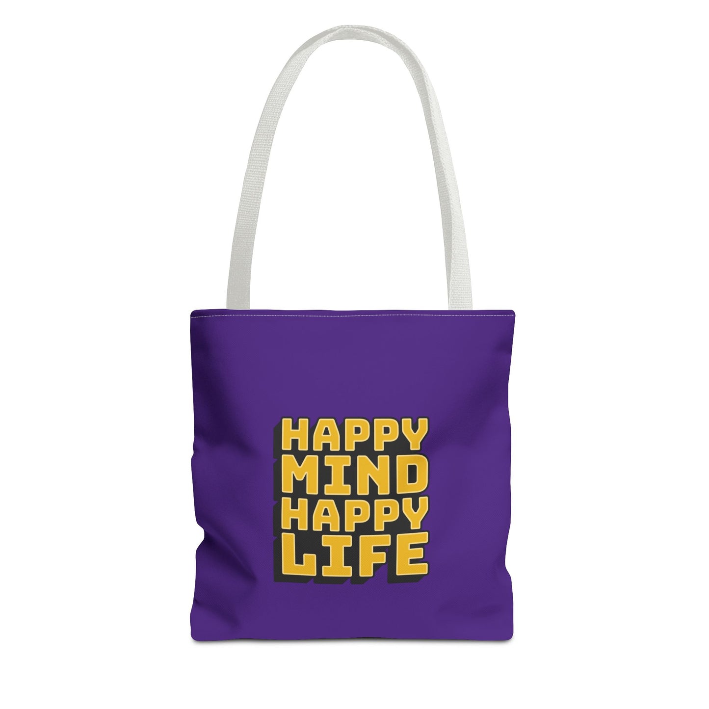 Happy Mind Happy Life Tote Bag (AOP)