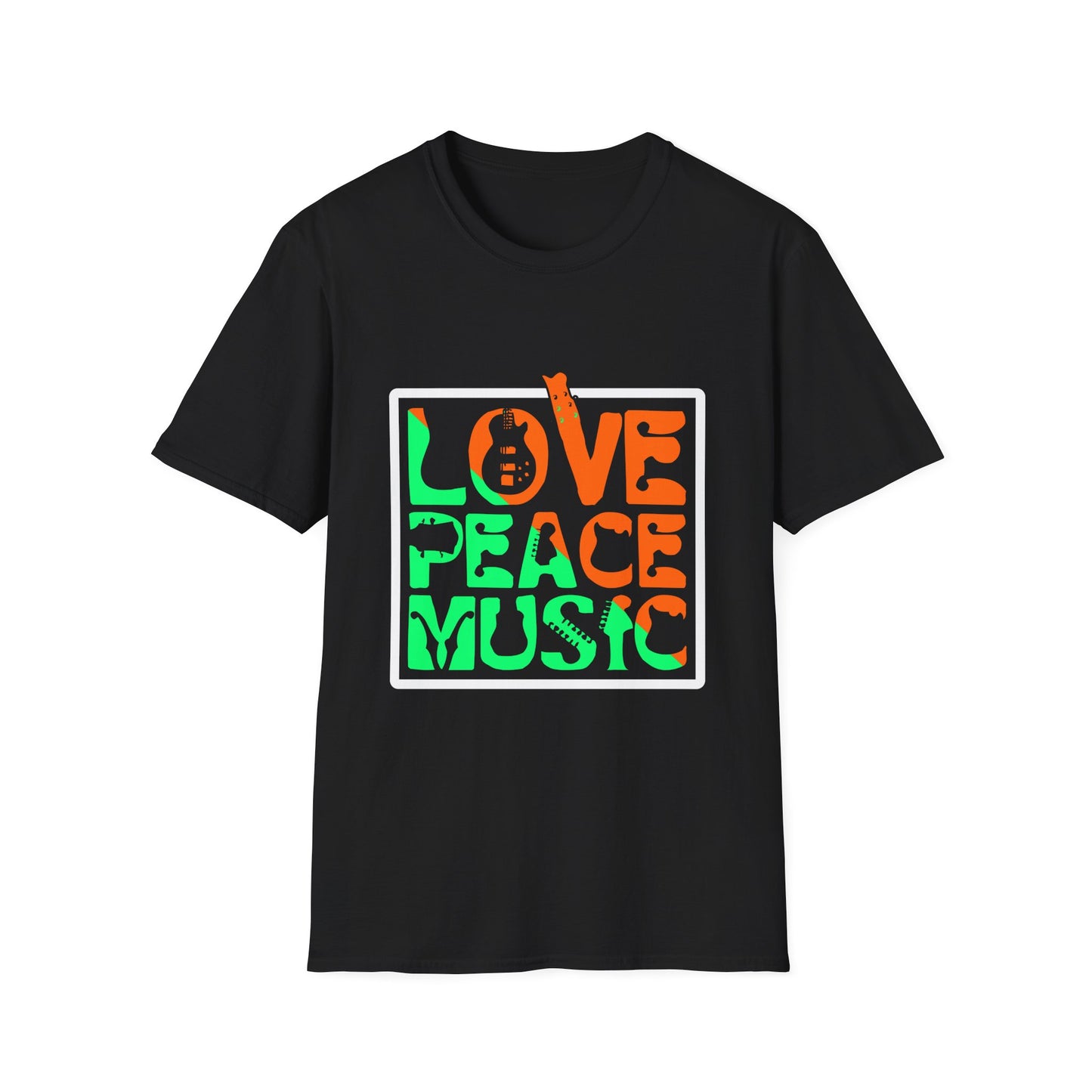 Love Peace Music Unisex Softstyle T-Shirt