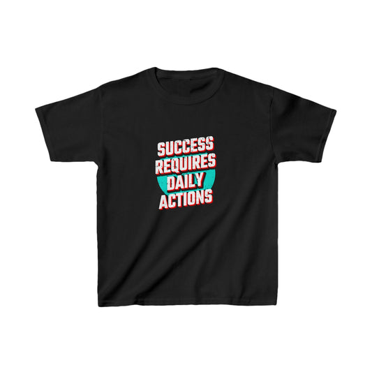 Success Requires Daily Actions Kids Heavy Cotton™ Tee