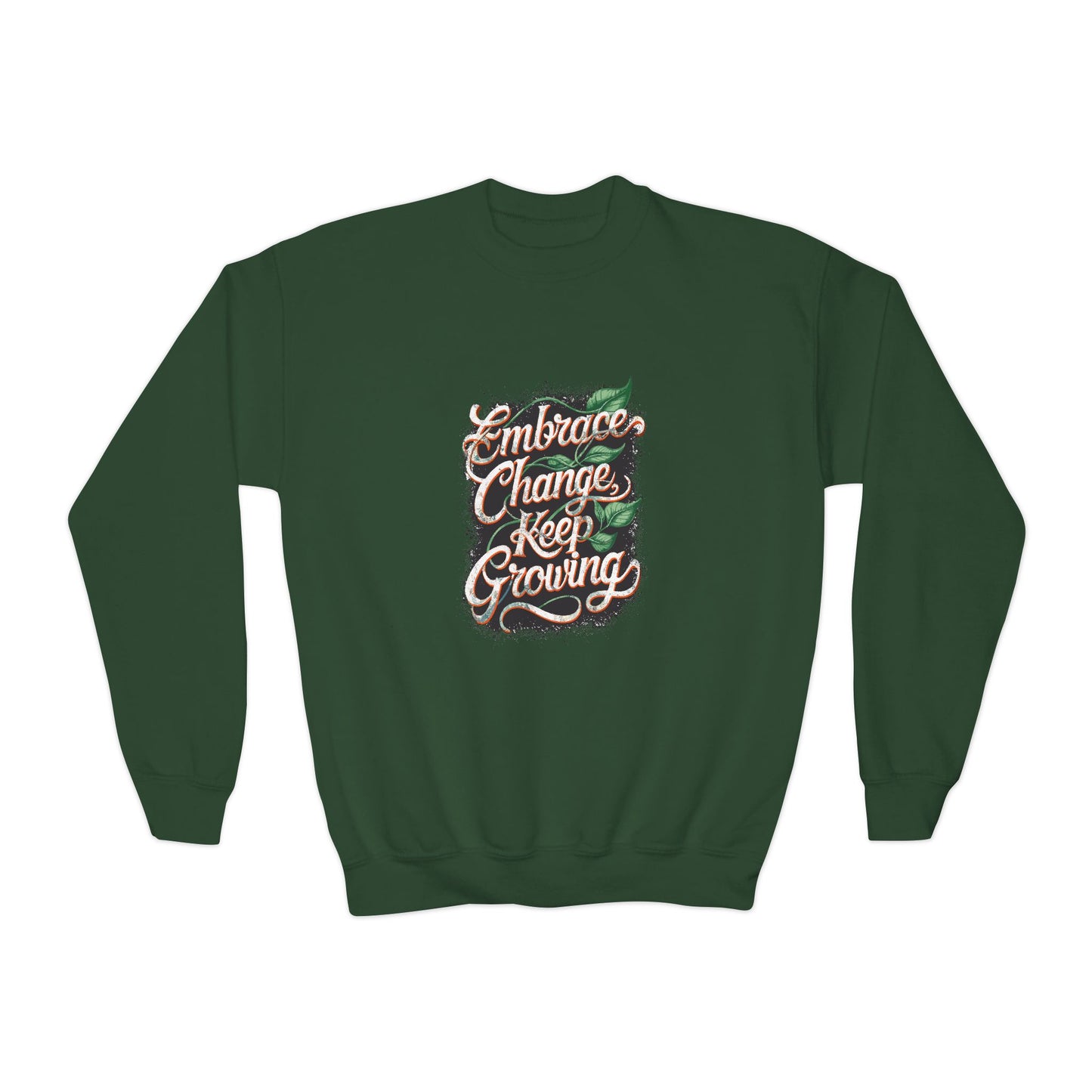 Embrace Change Keep Growing Youth Crewneck Sweatshirt
