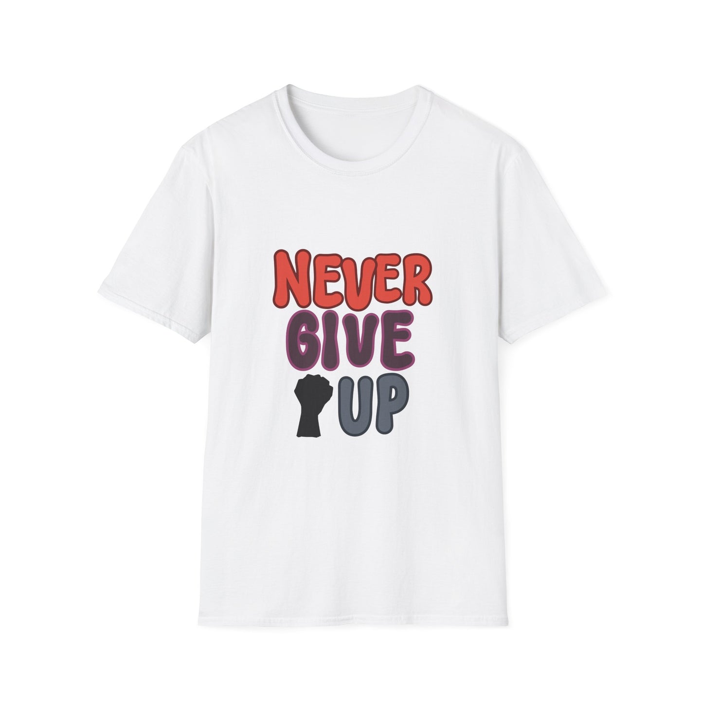 never give up Unisex Softstyle T-Shirt