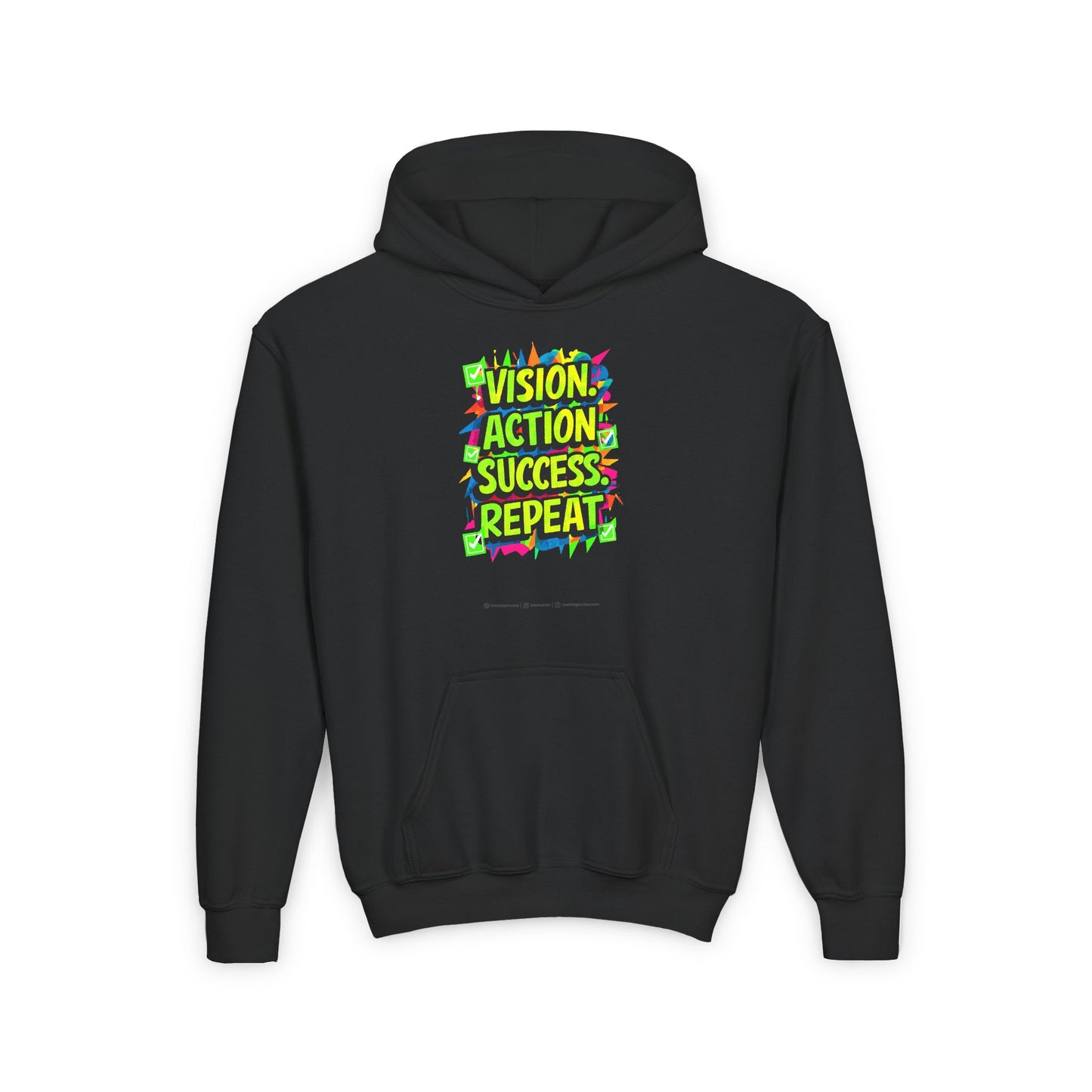 Vision Action Success Repeat Youth Heavy Blend Hooded Sweatshirt