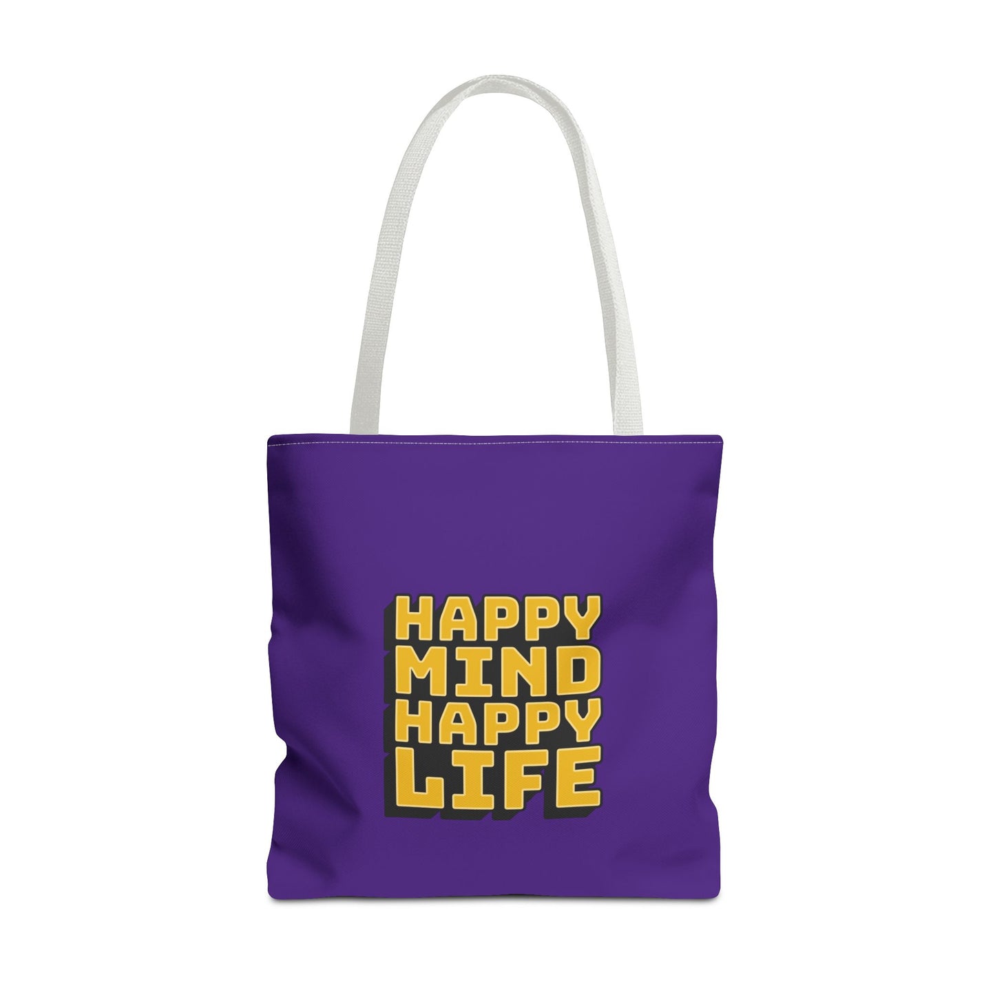 Happy Mind Happy Life Tote Bag (AOP)