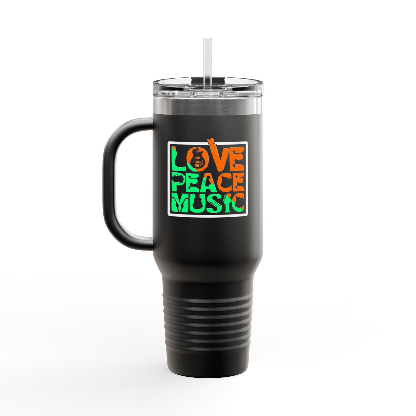 Love Peace Music Insulated Travel Mug, 40oz