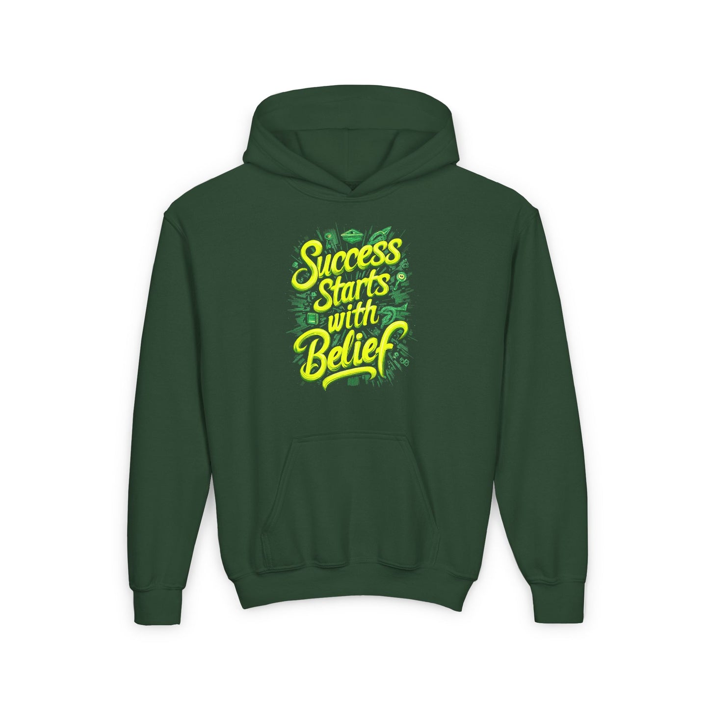 Success Starts With Belief Youth Heavy Blend Hooded Sweatshirt