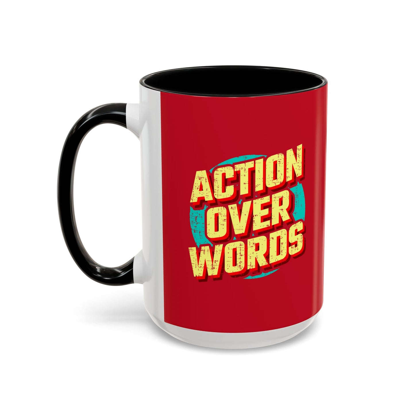 Action Over Words Accent Coffee Mug (11, 15oz)