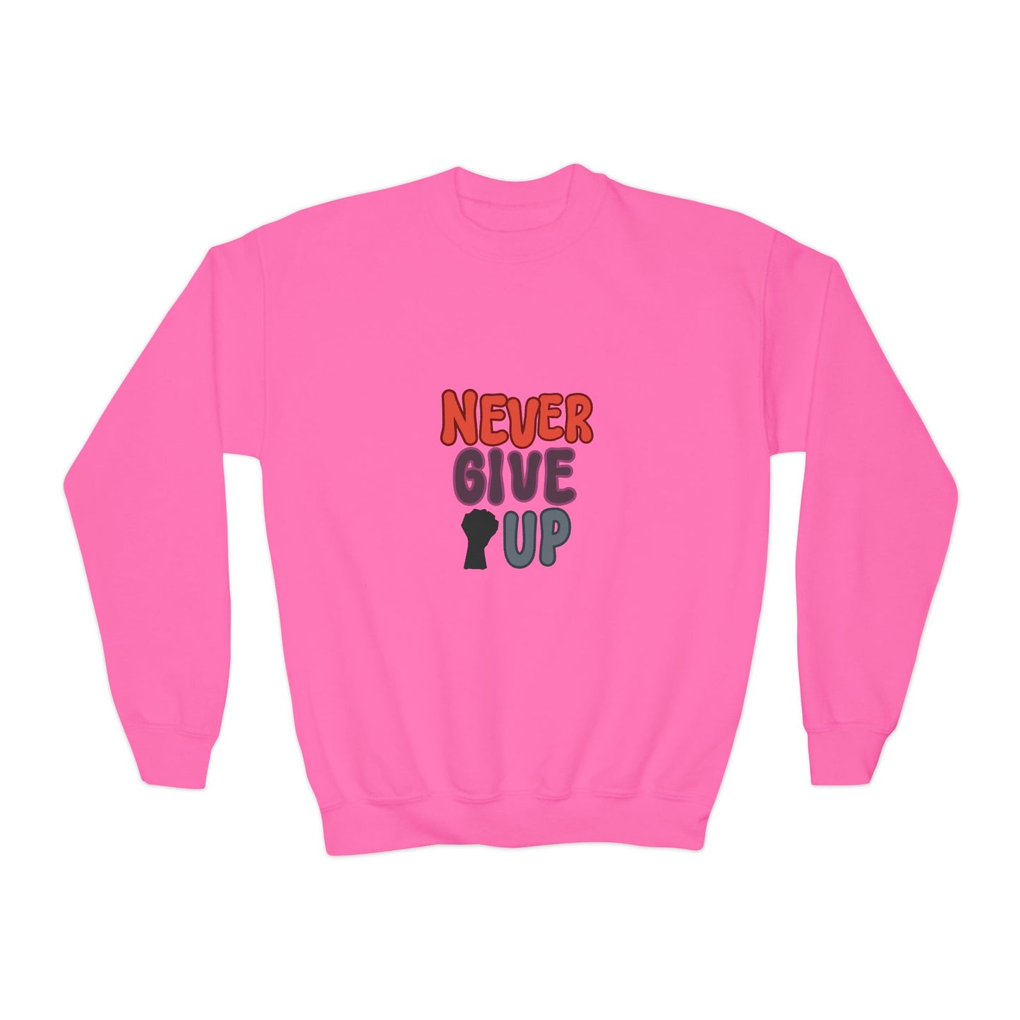 Never Give Up Youth Crewneck Sweatshirt