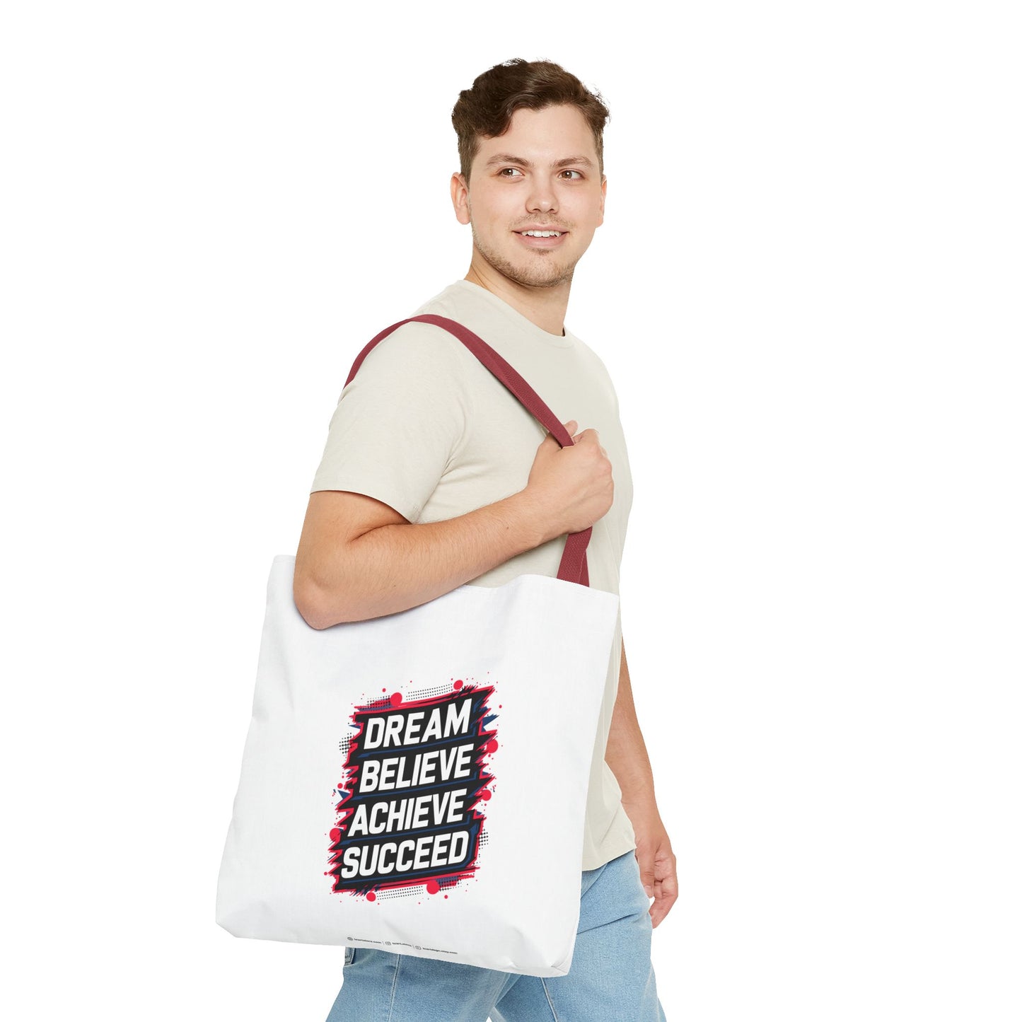 Dream Believe Achieve Succeed Tote Bag (AOP)