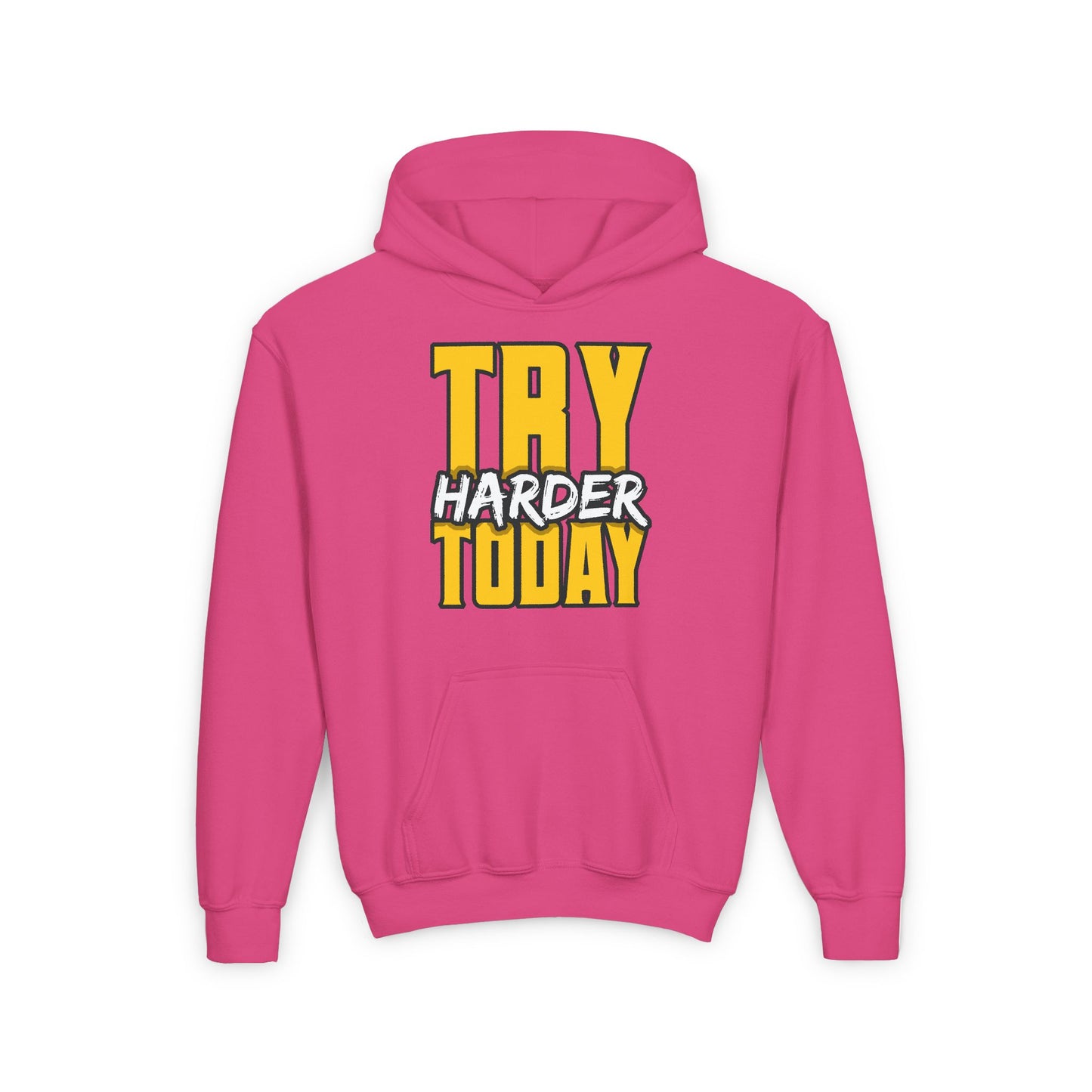 Try Harder Today Youth Heavy Blend Hooded Sweatshirt