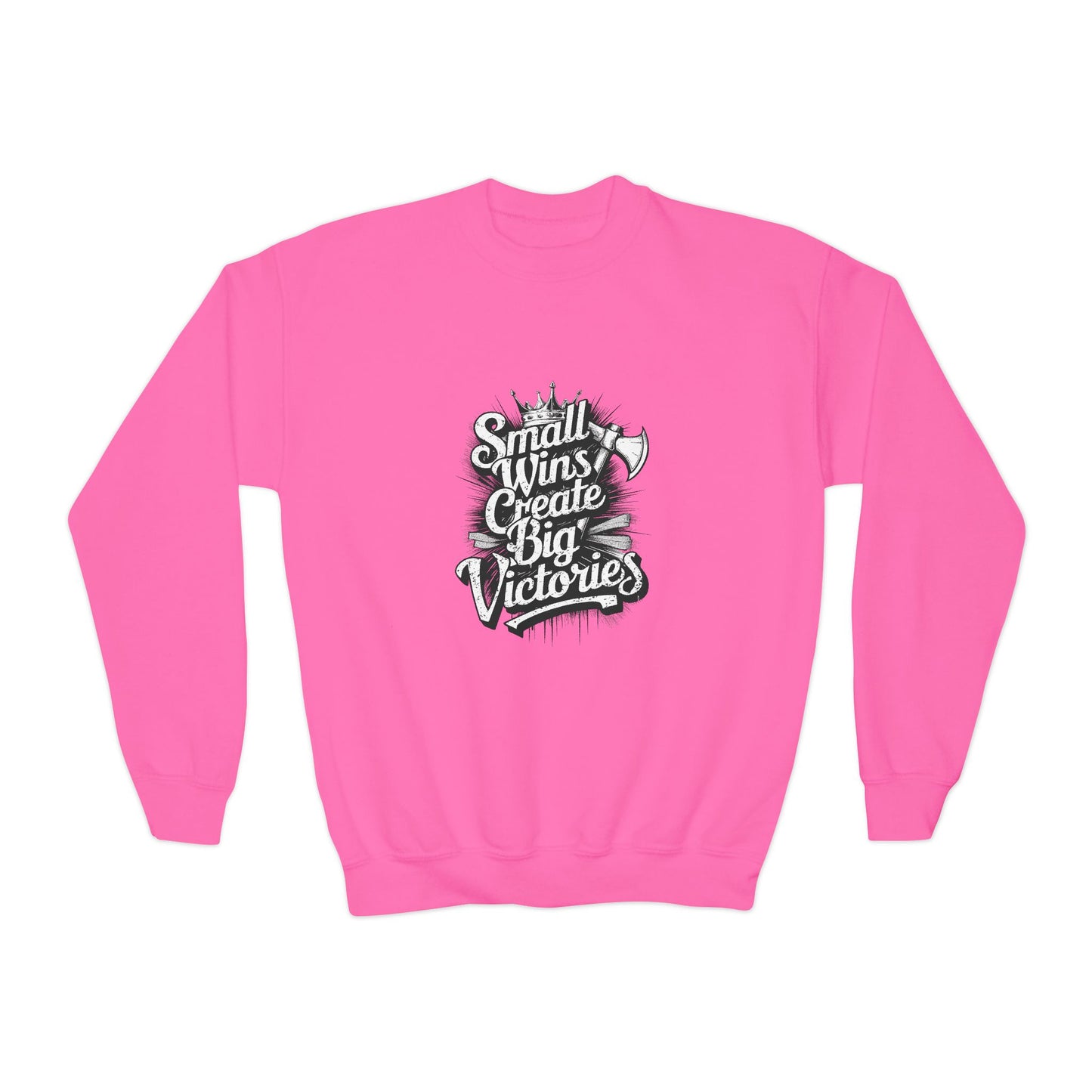 Small Wings Create Big Victories Youth Crewneck Sweatshirt
