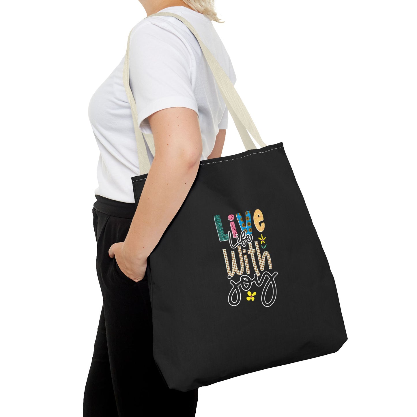 Live Life With Joy Tote Bag (AOP)