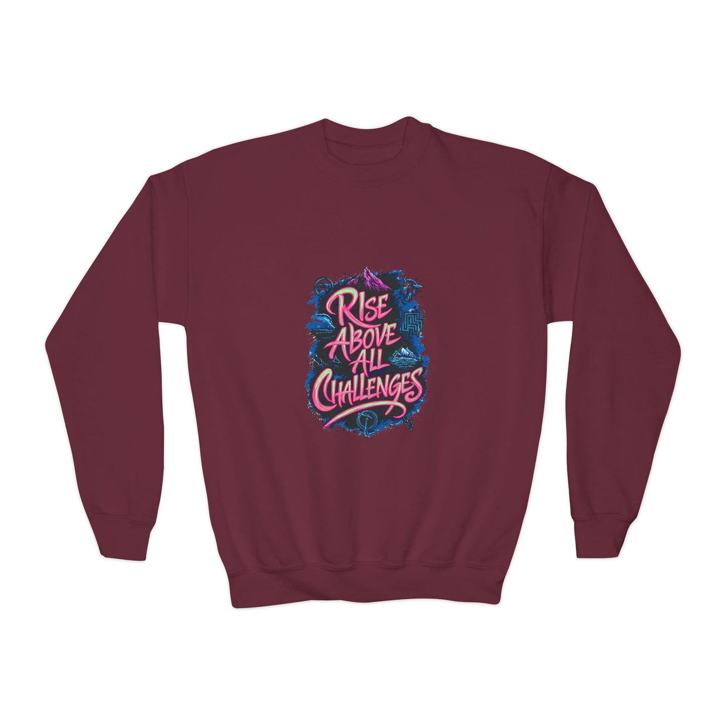 Rise Above All Challenges Youth Crewneck Sweatshirt