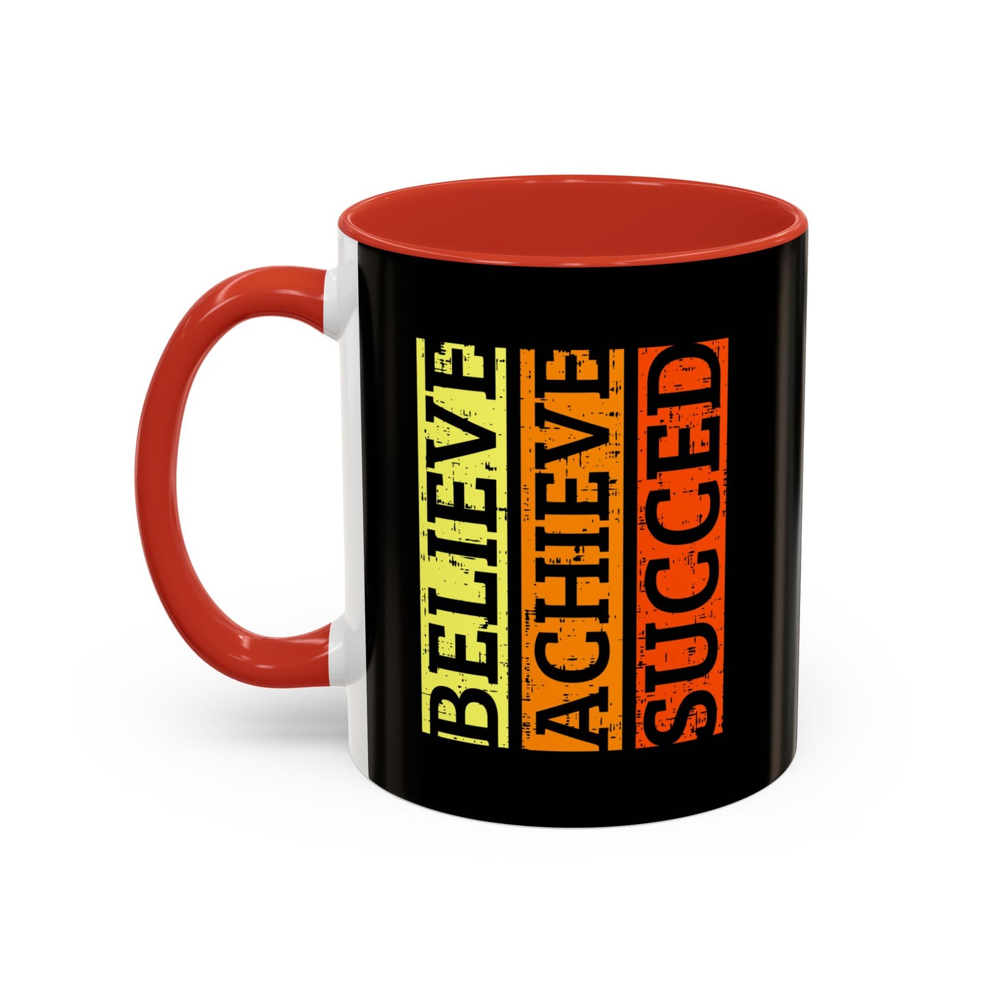 Belive Achieve Succed Accent Coffee Mug (11, 15oz)