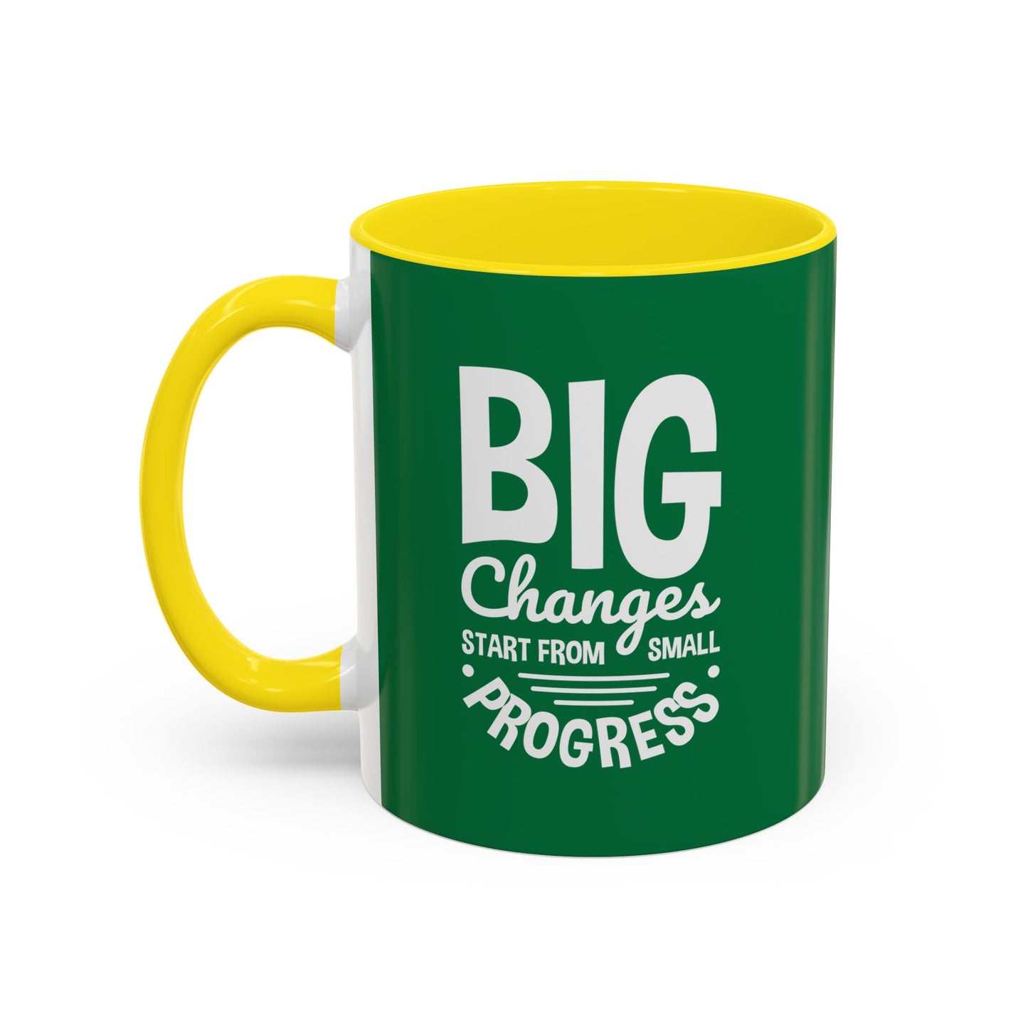 Big Changes Start From Small Progress Accent Coffee Mug (11, 15oz)