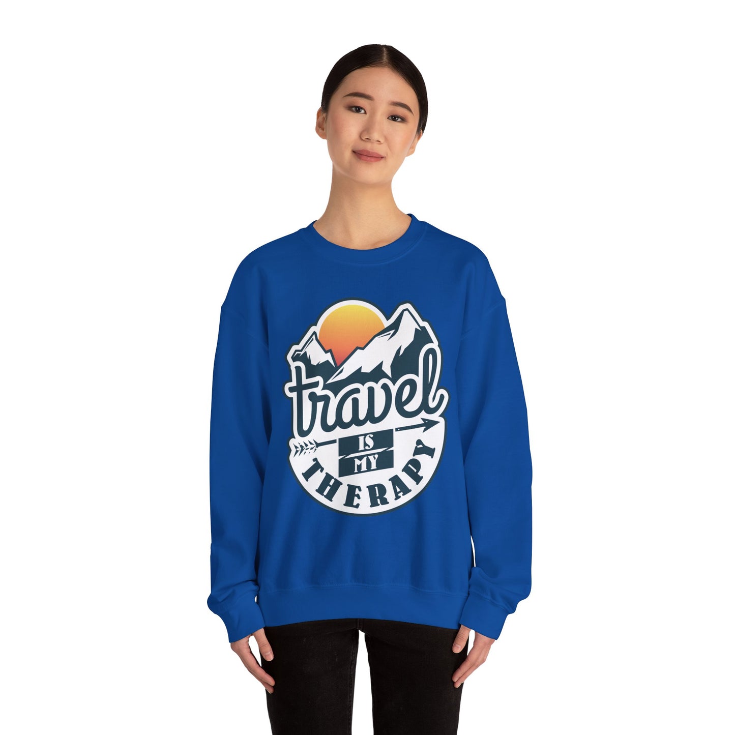 Travel Is My Therapy Unisex Heavy Blend™ Crewneck Sweatshirt